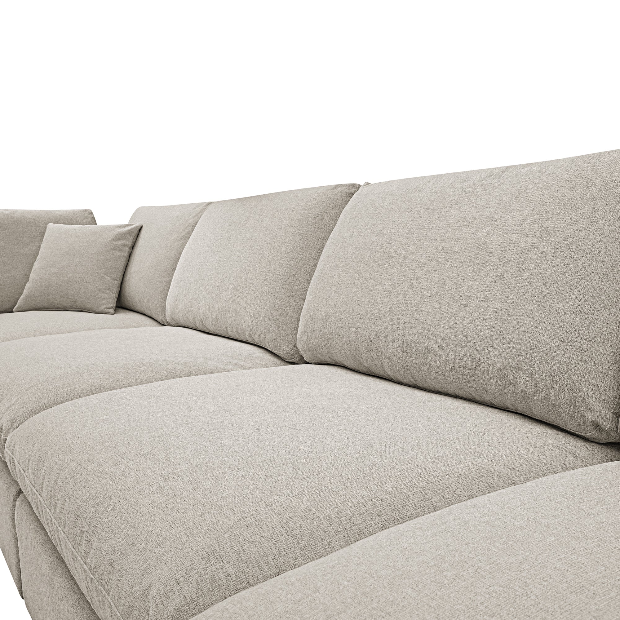 Lutyens Oatmeal Weave Fabric Modular Sofa, 4-Piece