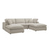 Lutyens Oatmeal Weave Fabric Modular Sofa, 5-Piece U-Shape Set