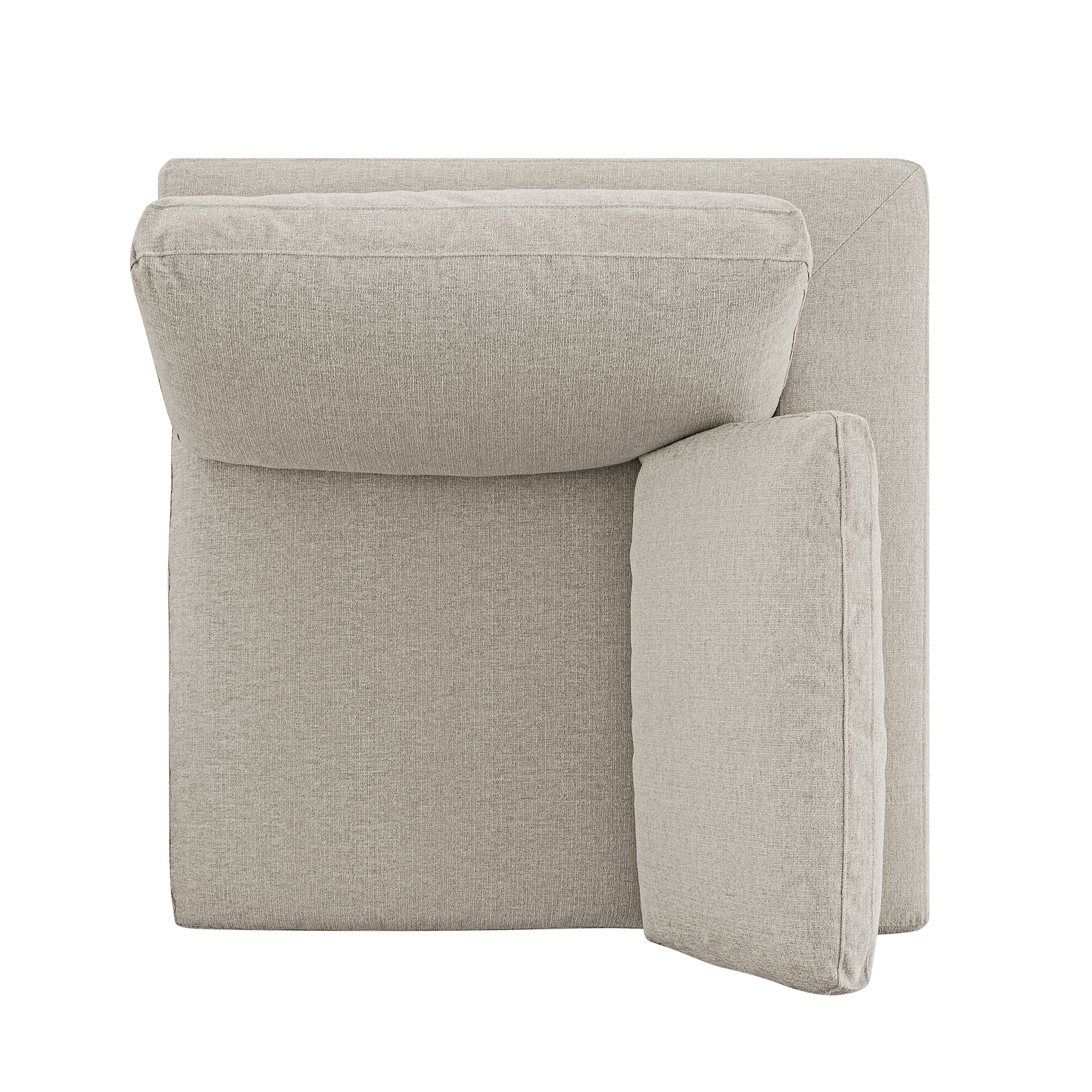 Lutyens Oatmeal Weave Fabric Modular Sofa, Corner Unit