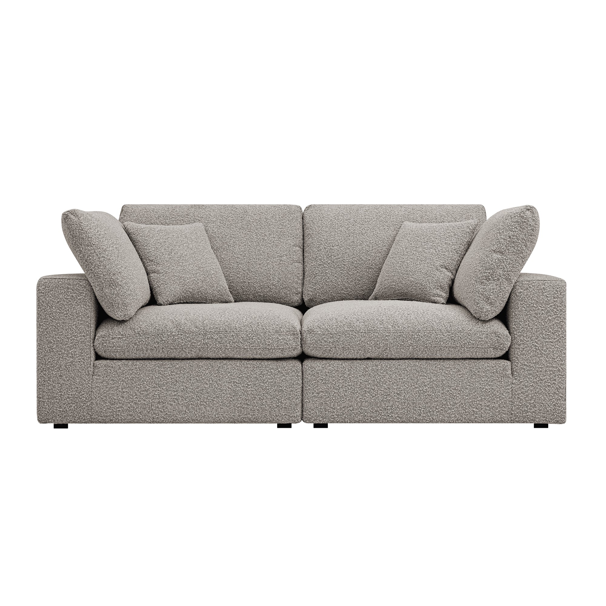 Lutyens Taupe Boucle Modular Sofa, 2-Piece