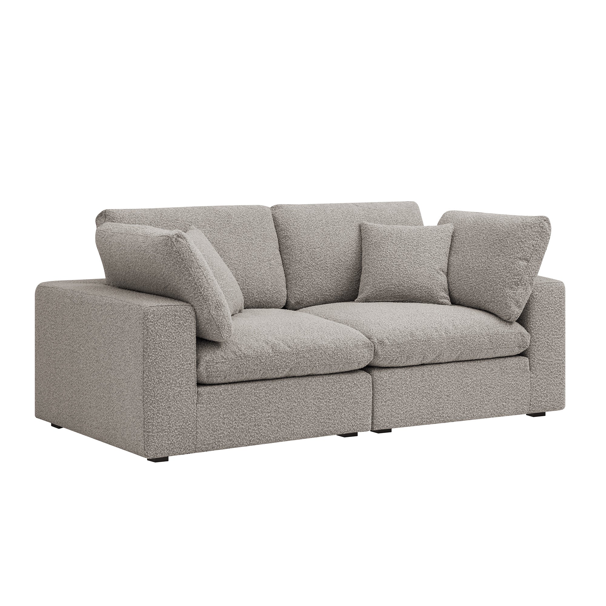 Lutyens Taupe Boucle Modular Sofa, 2-Piece