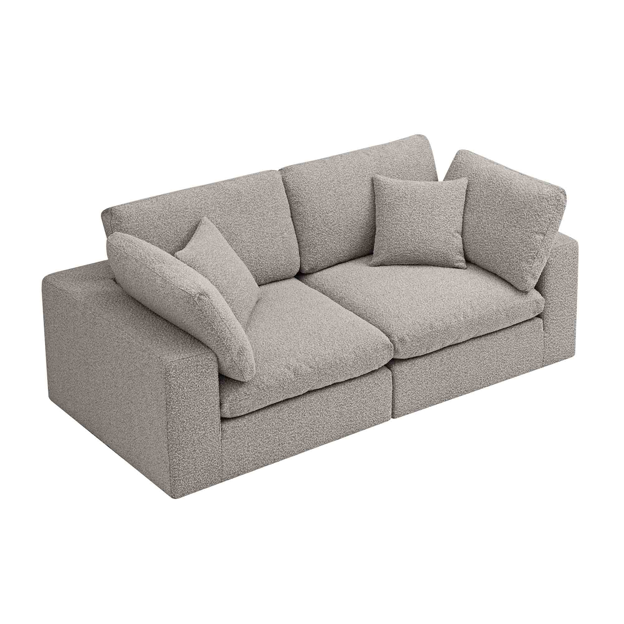 Lutyens Taupe Boucle Modular Sofa, 2-Piece