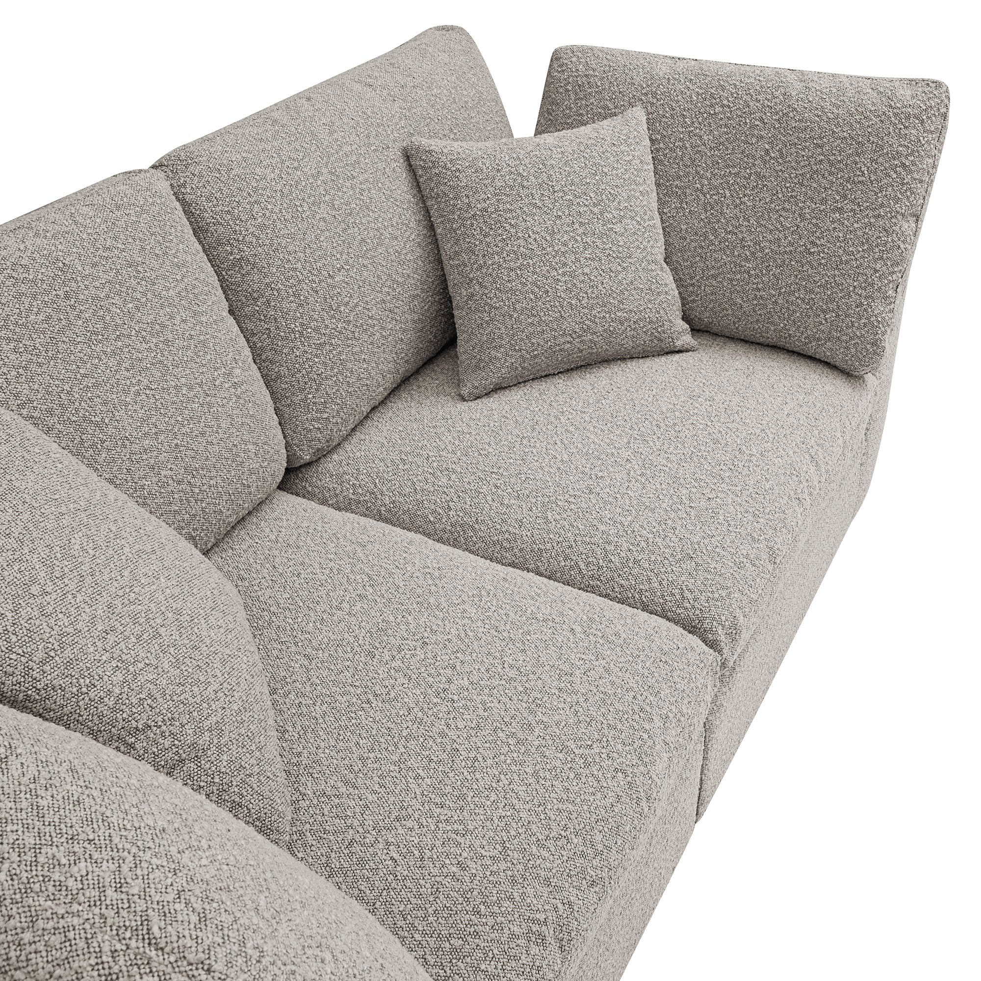 Lutyens Taupe Boucle Modular Sofa, 2-Piece