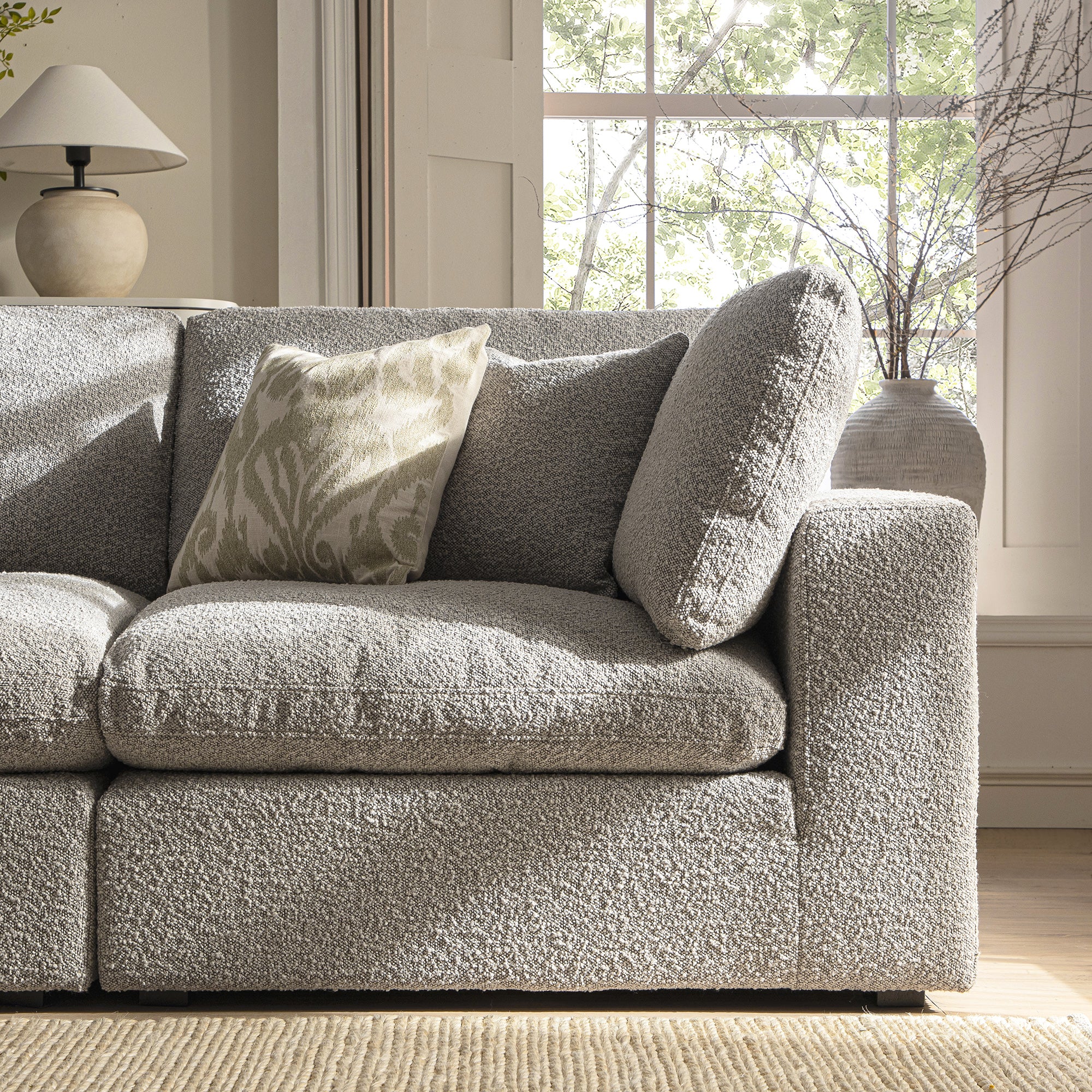 Lutyens Taupe Boucle Modular Sofa, 2-Piece