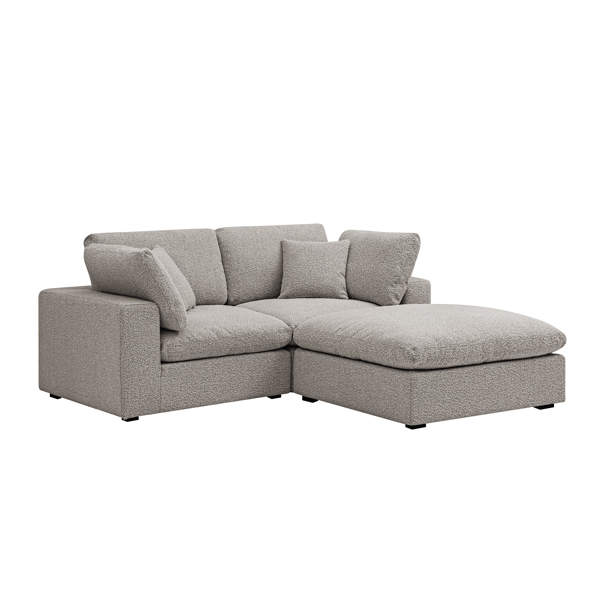 Lutyens Taupe Boucle Modular Sofa, 2-Piece Chaise