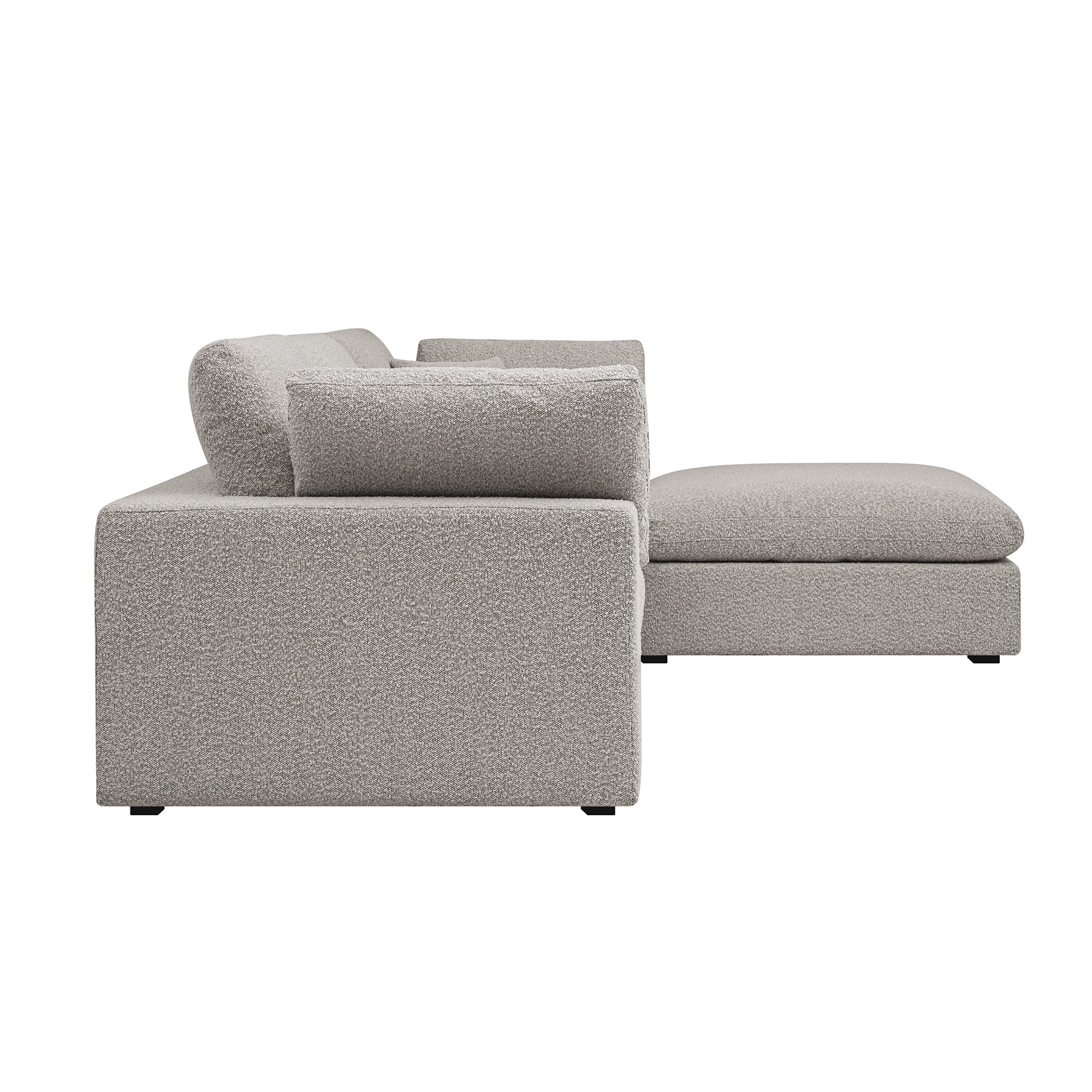 Lutyens Taupe Boucle Modular Sofa, 3-Piece Chaise