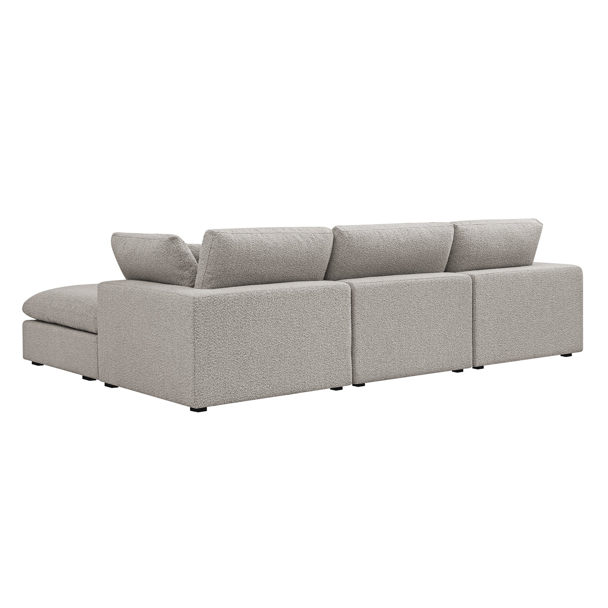 Lutyens Taupe Boucle Modular Sofa, 3-Piece Chaise