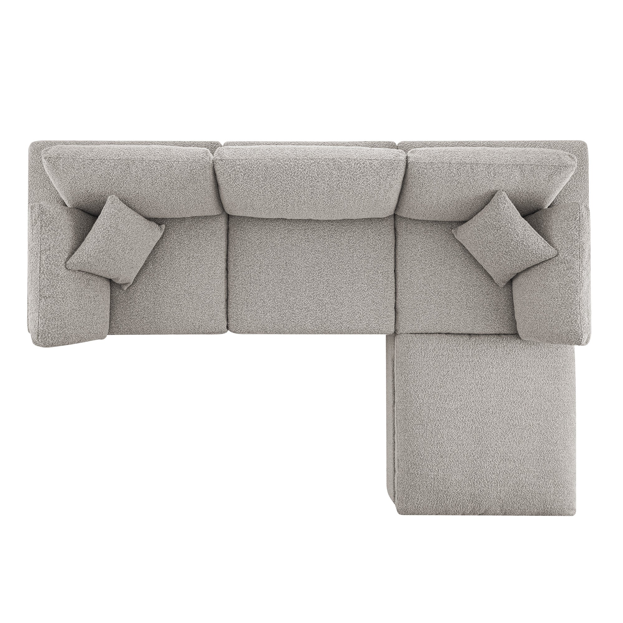 Lutyens Taupe Boucle Modular Sofa, 3-Piece Chaise