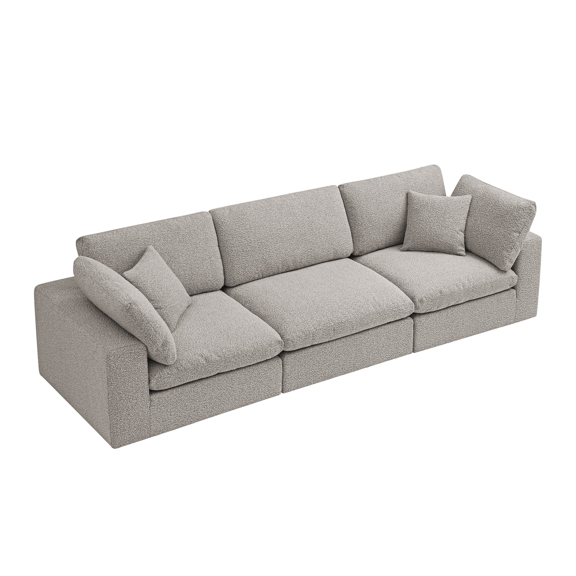 Lutyens Taupe Boucle Modular Sofa, 3-Piece