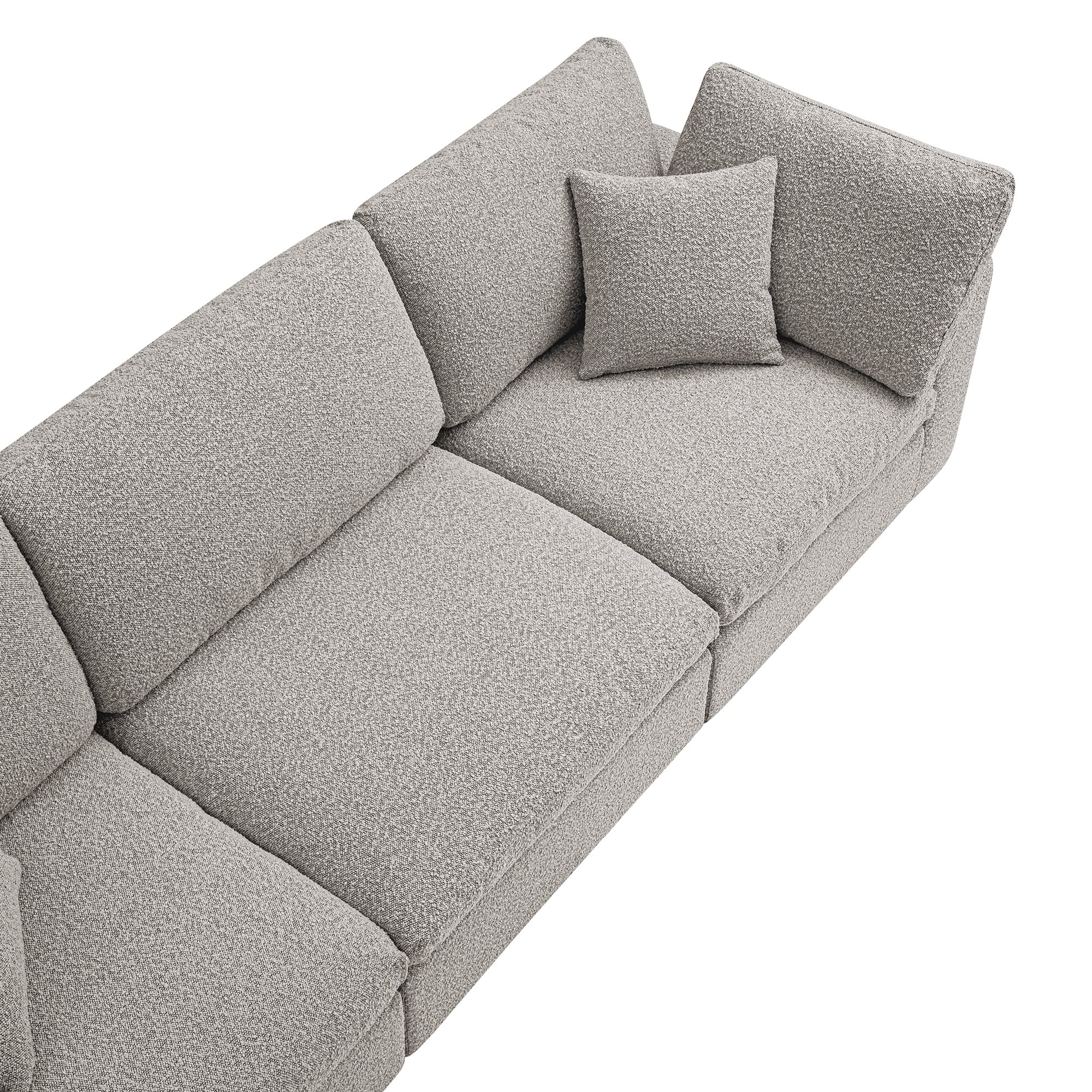 Lutyens Taupe Boucle Modular Sofa, 3-Piece