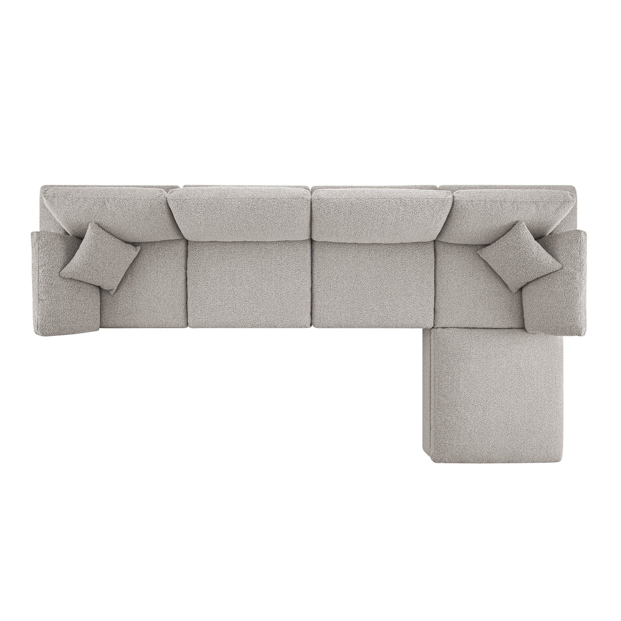 Lutyens Taupe Boucle Modular Sofa, 4-Piece Chaise