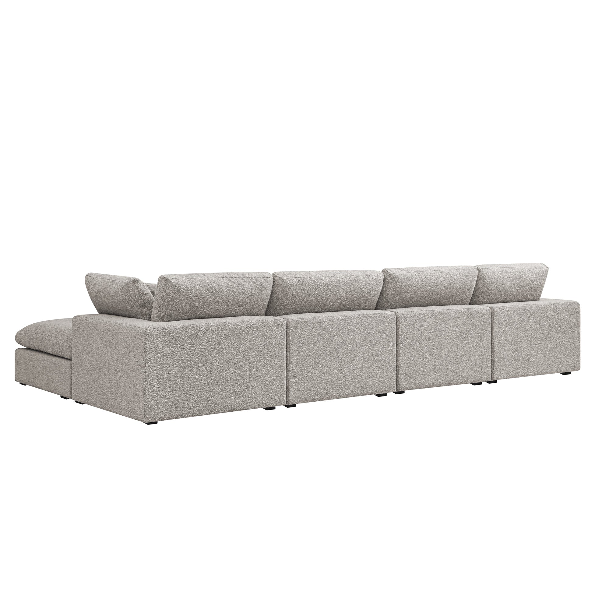 Lutyens Taupe Boucle Modular Sofa, 4-Piece Chaise