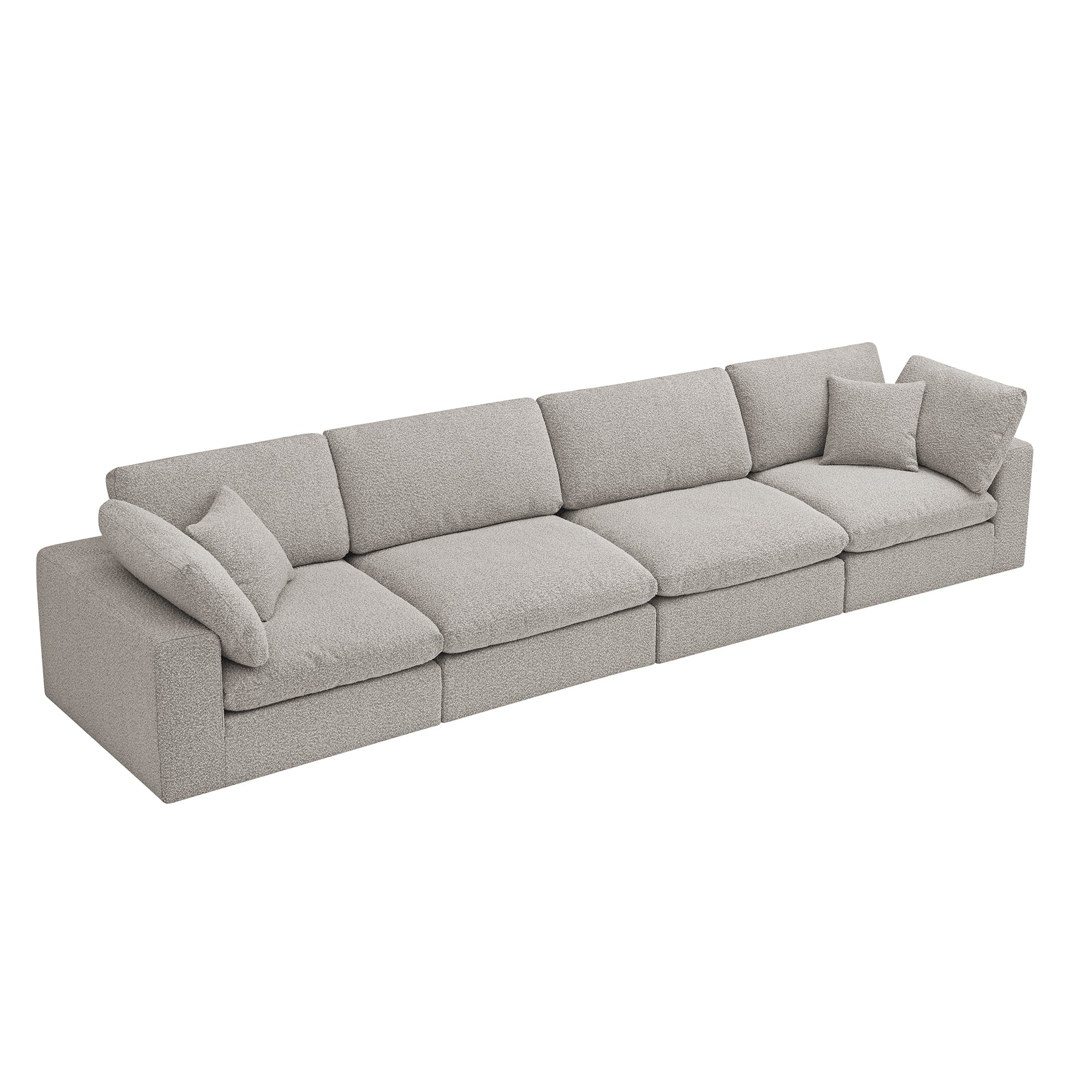 Lutyens Taupe Boucle Modular Sofa, 4-Piece