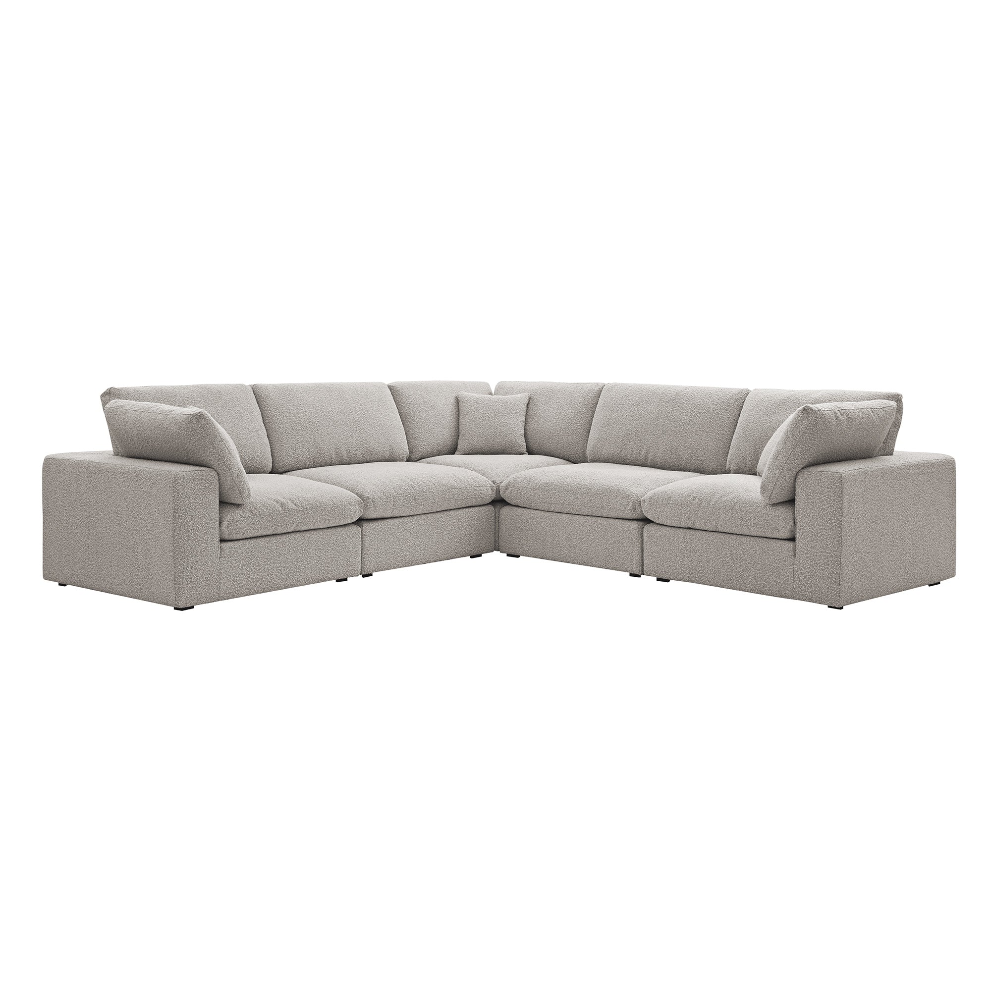 Lutyens Taupe Boucle Modular Sofa, 5-Piece Corner Set