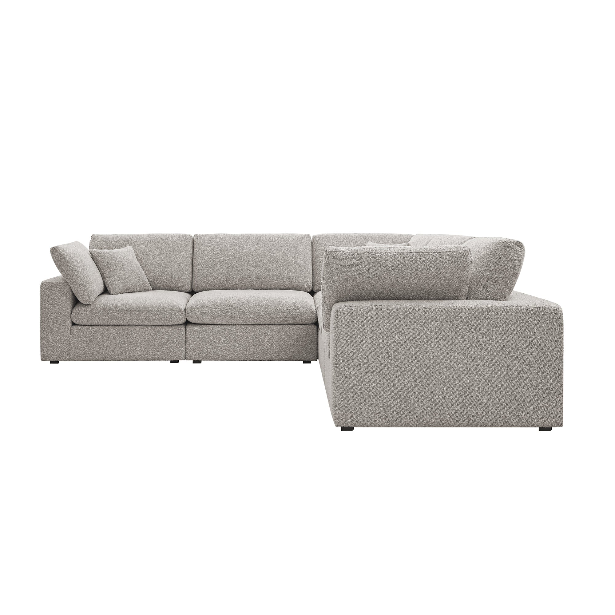 Lutyens Taupe Boucle Modular Sofa, 5-Piece Corner Set