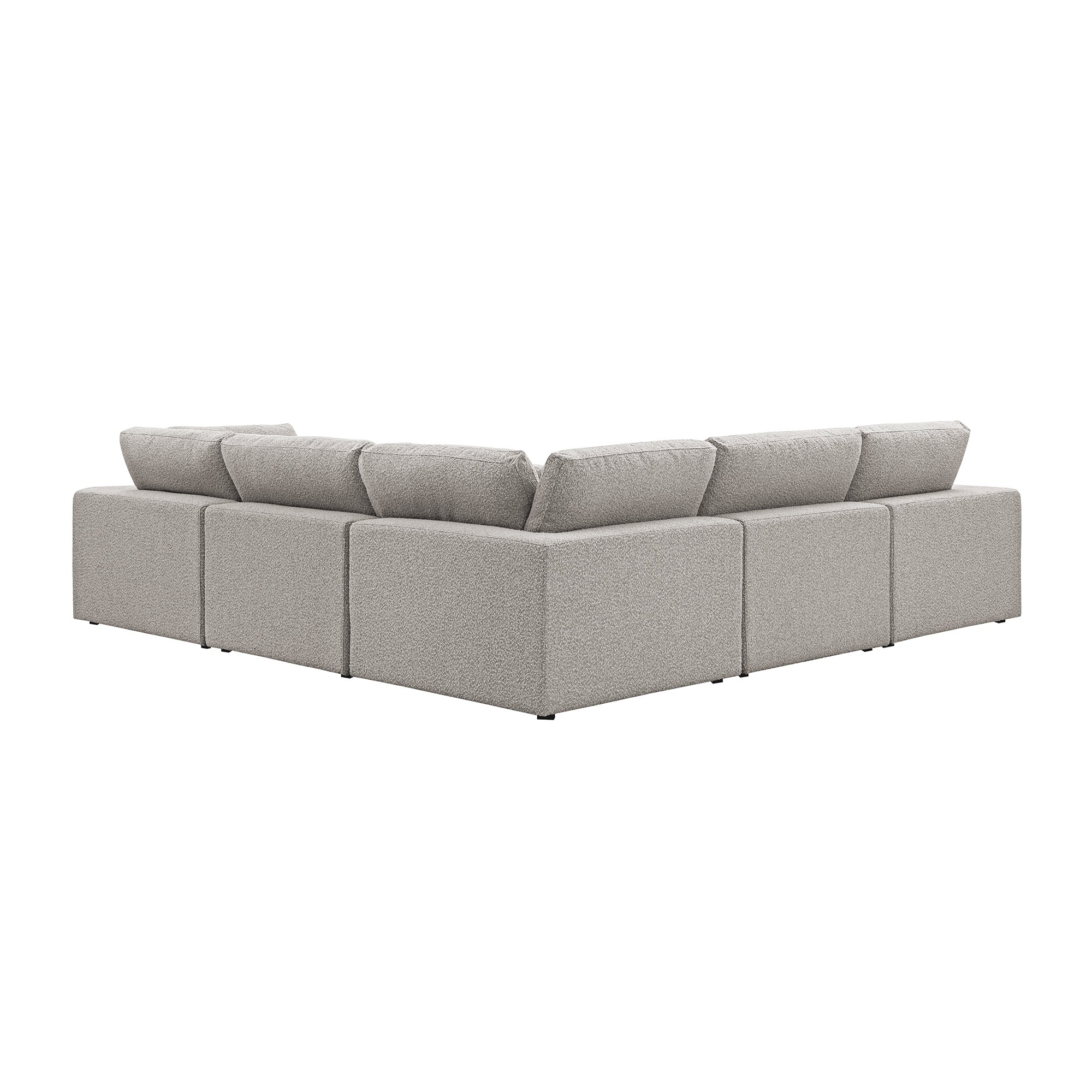 Lutyens Taupe Boucle Modular Sofa, 5-Piece Corner Set