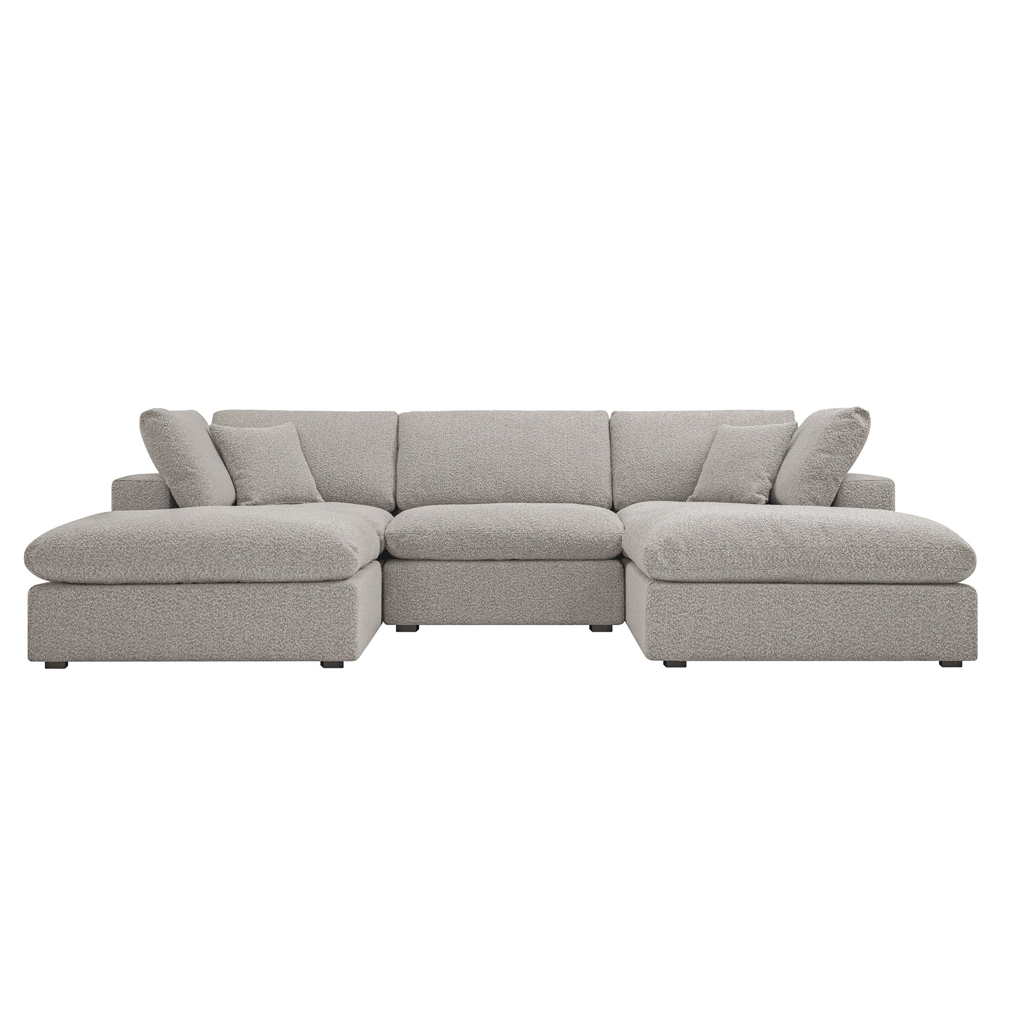 Lutyens Taupe Boucle Modular Sofa, 5-Piece U-Shape Set