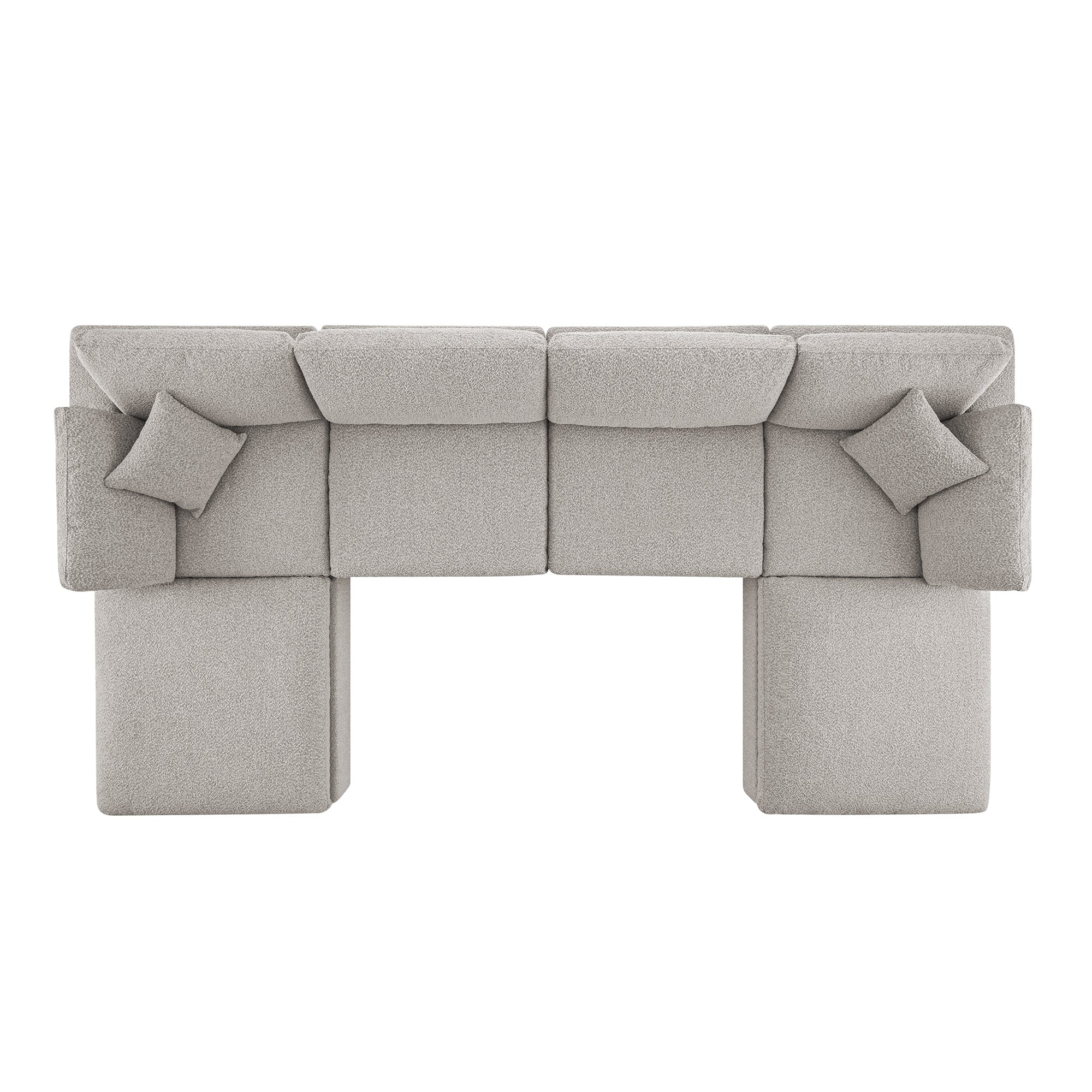 Lutyens Taupe Boucle Modular Sofa, 6-Piece U-Shape Set