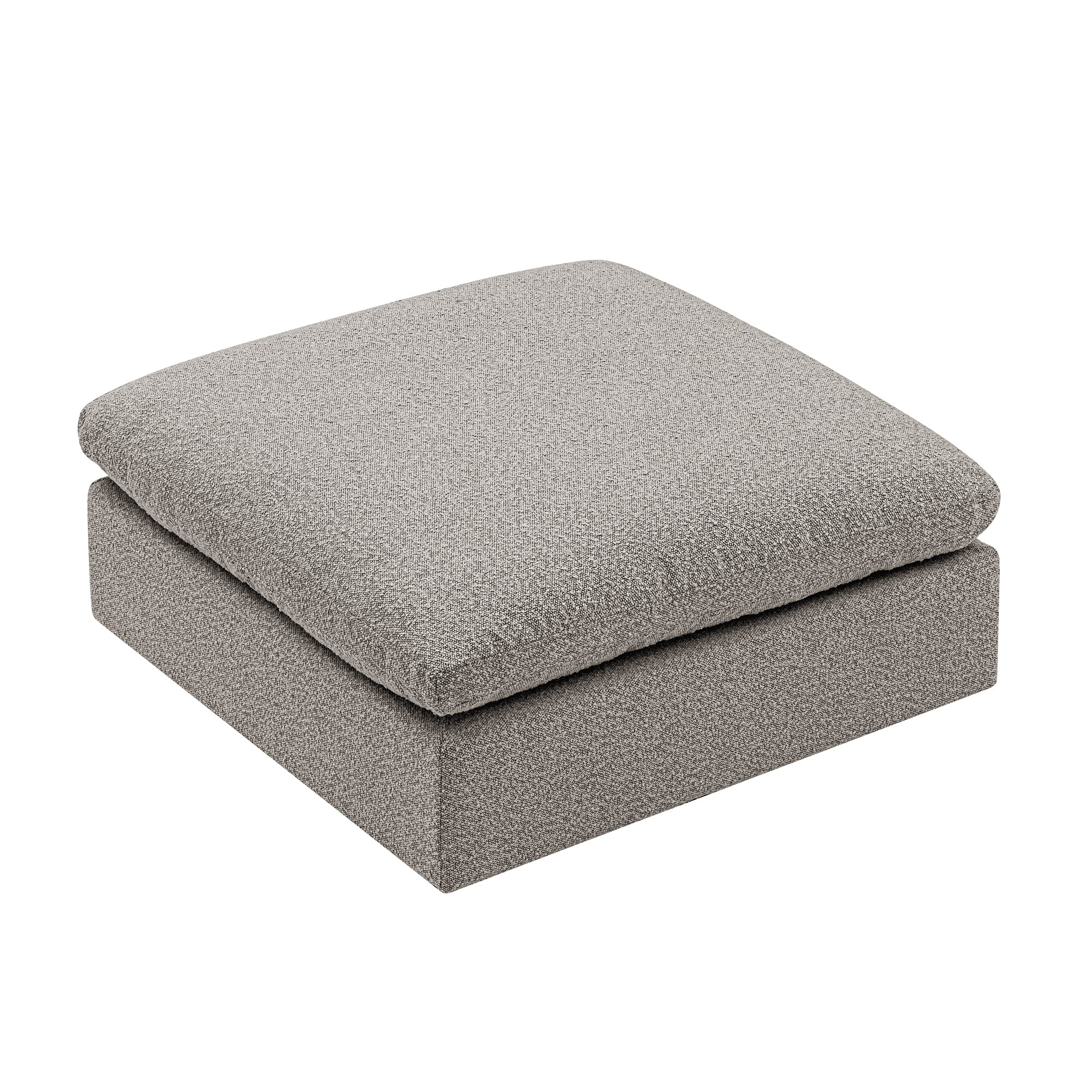 Lutyens Taupe Boucle Modular Sofa, Stool