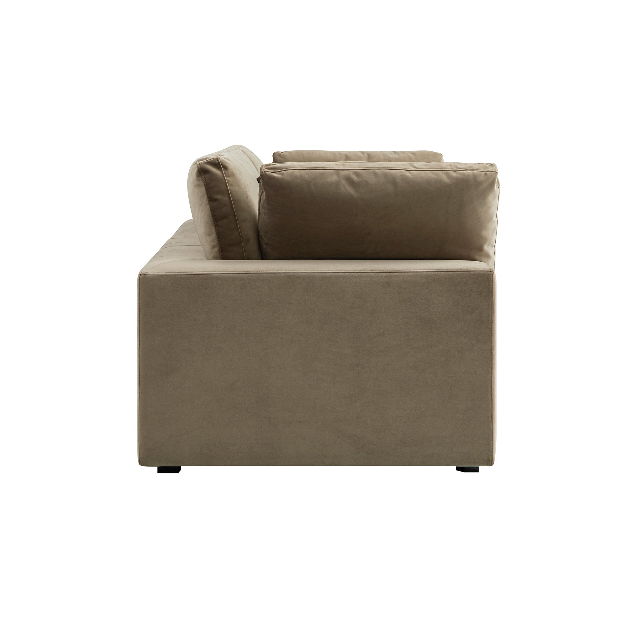 Lutyens Taupe Velvet Modular Sofa, 2-Piece