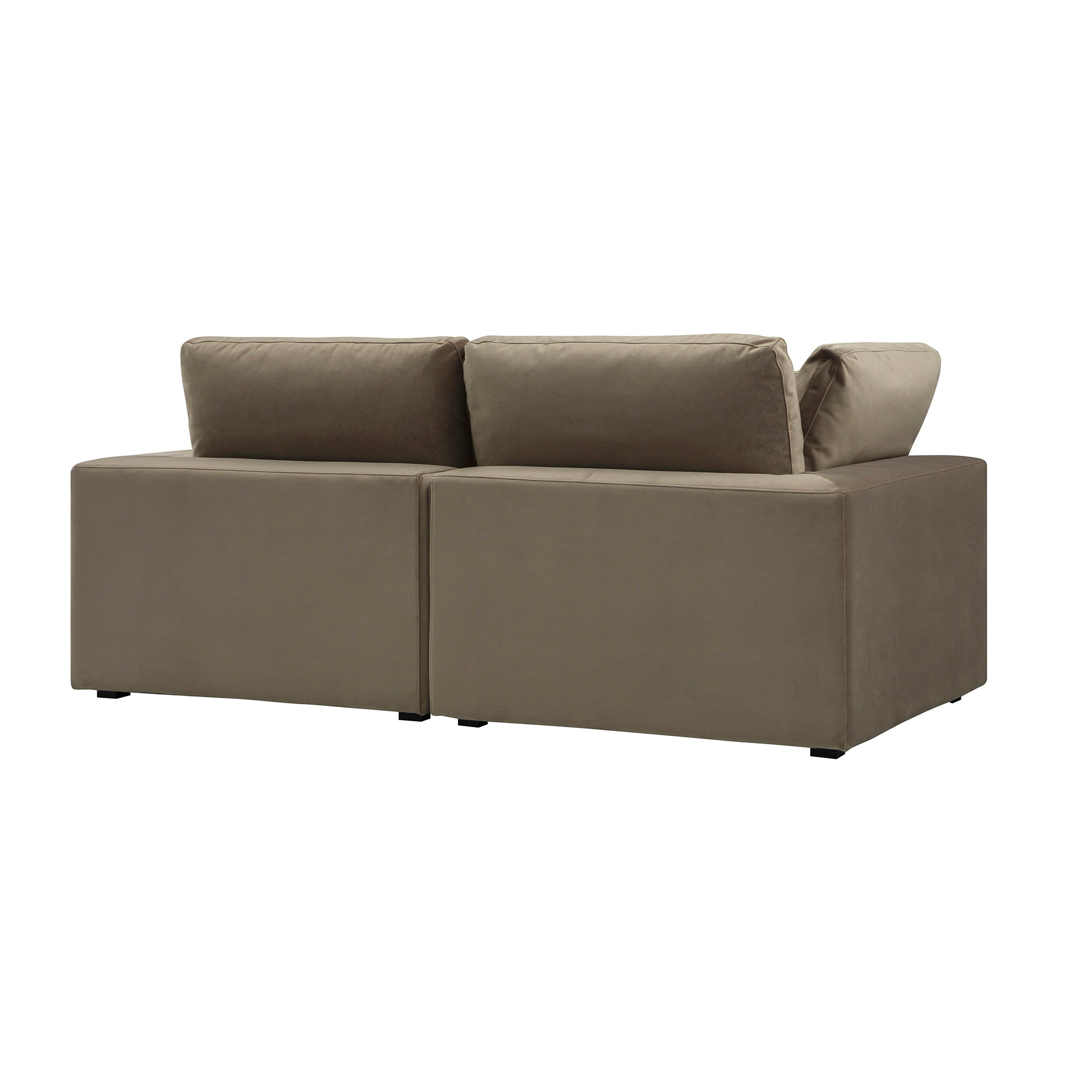 Lutyens Taupe Velvet Modular Sofa, 2-Piece