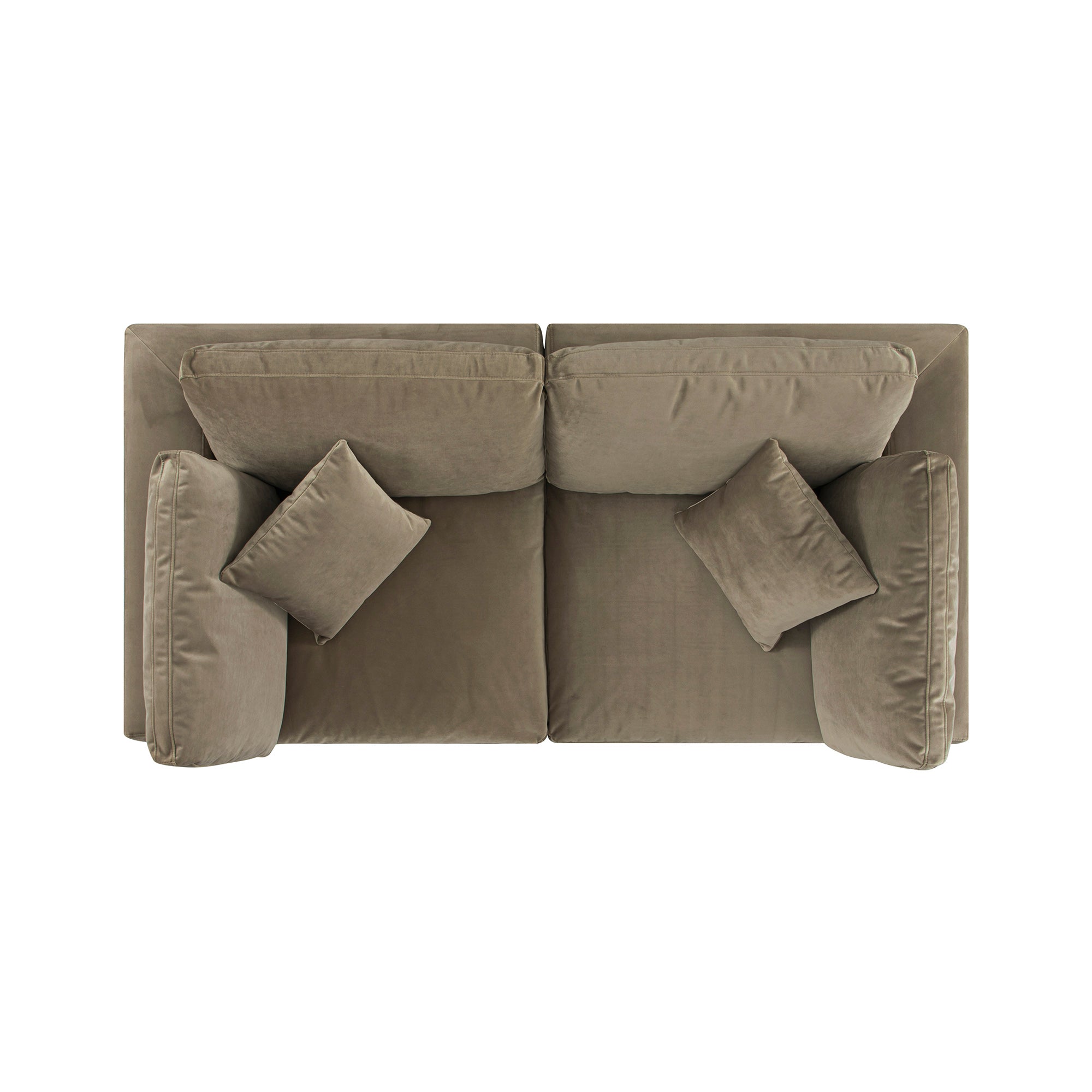 Lutyens Taupe Velvet Modular Sofa, 2-Piece