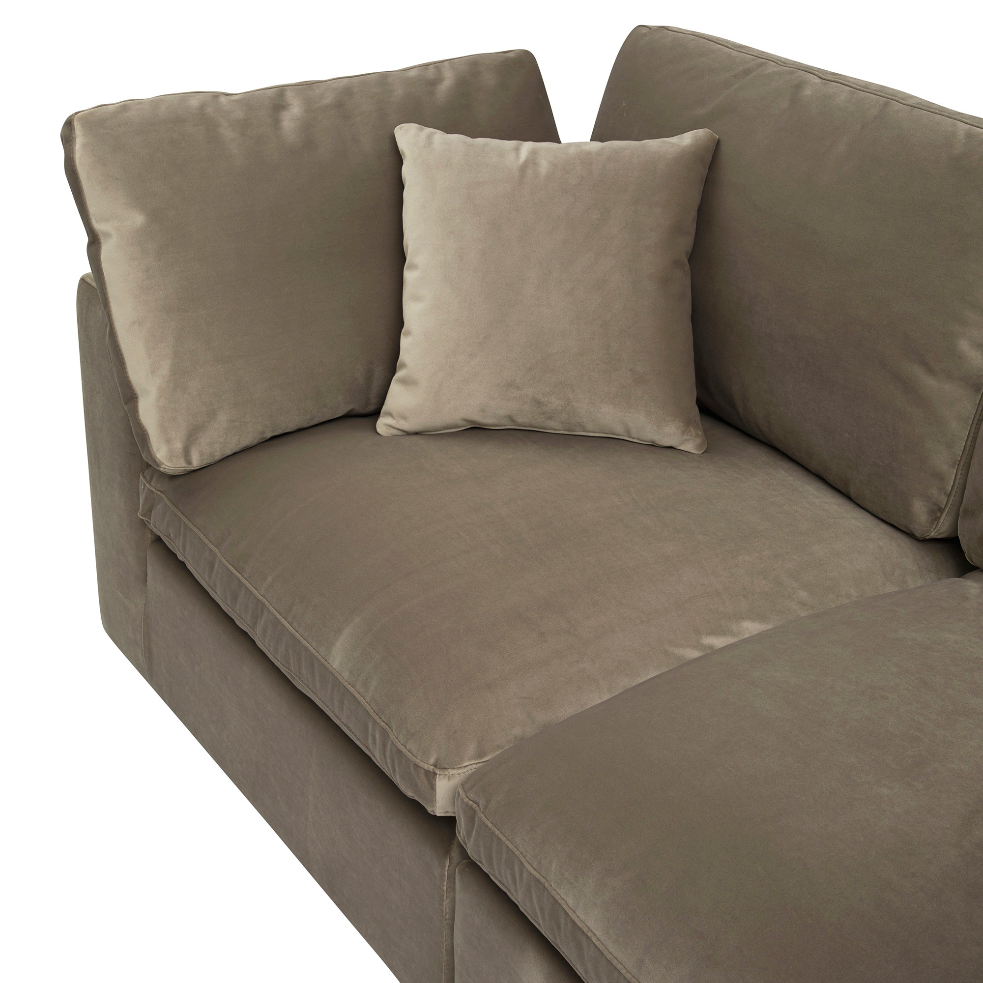 Lutyens Taupe Velvet Modular Sofa, 2-Piece