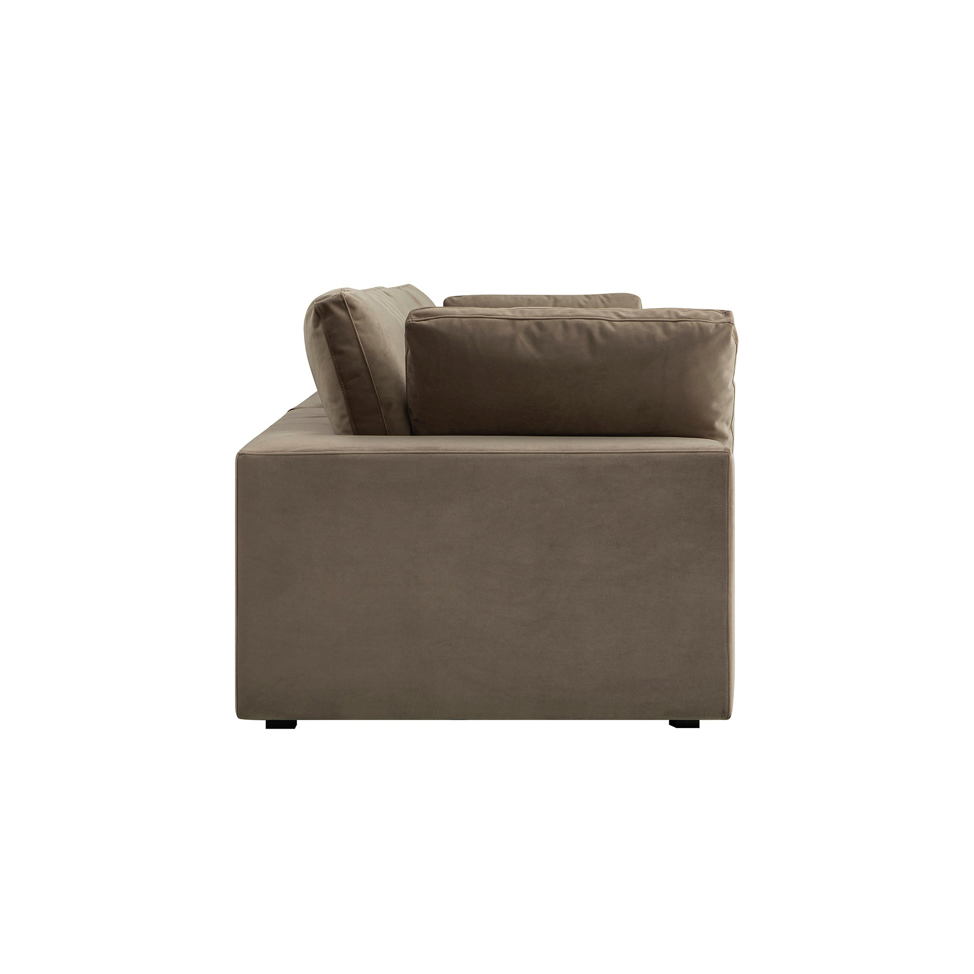 Lutyens Taupe Velvet Modular Sofa, 3-Piece