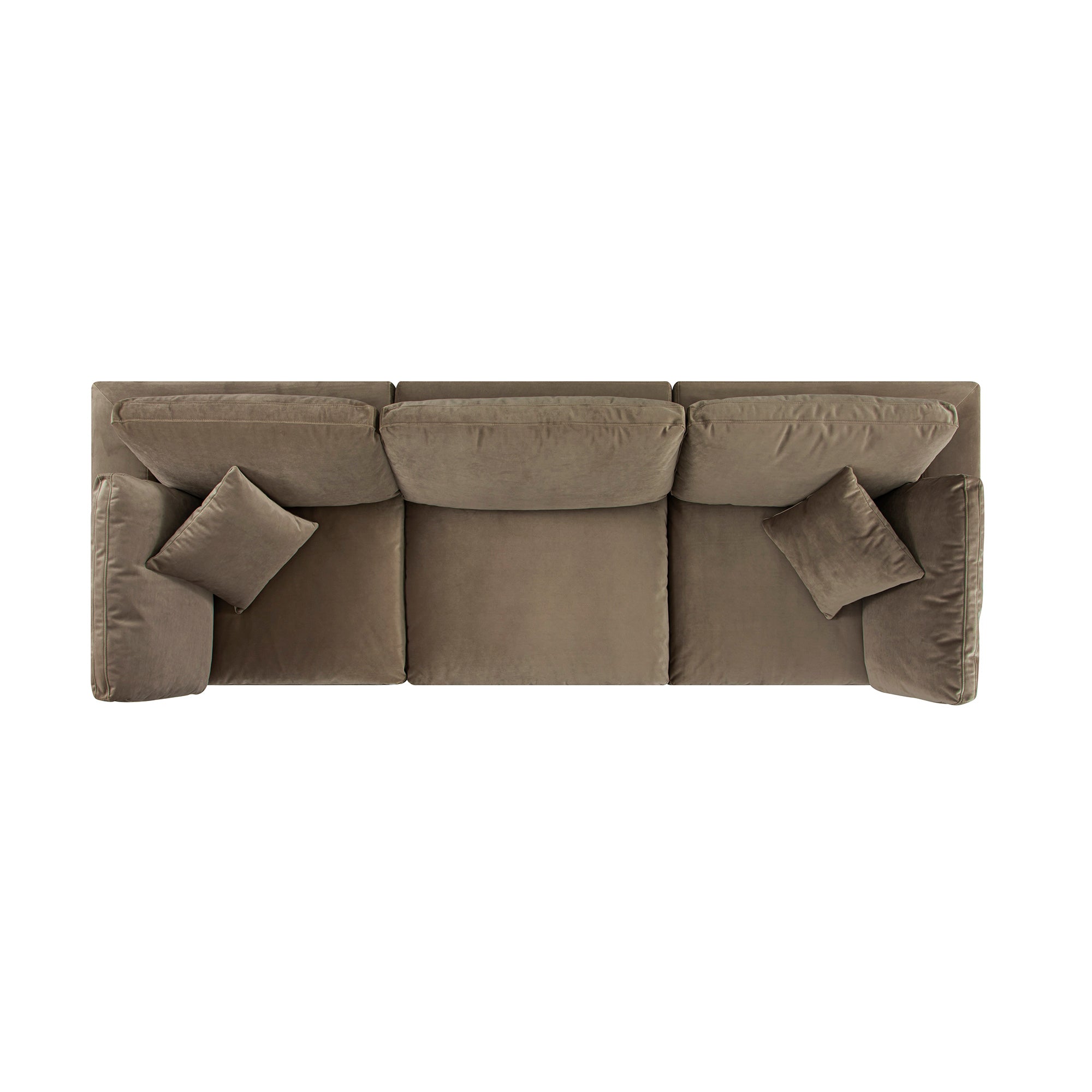 Lutyens Taupe Velvet Modular Sofa, 3-Piece