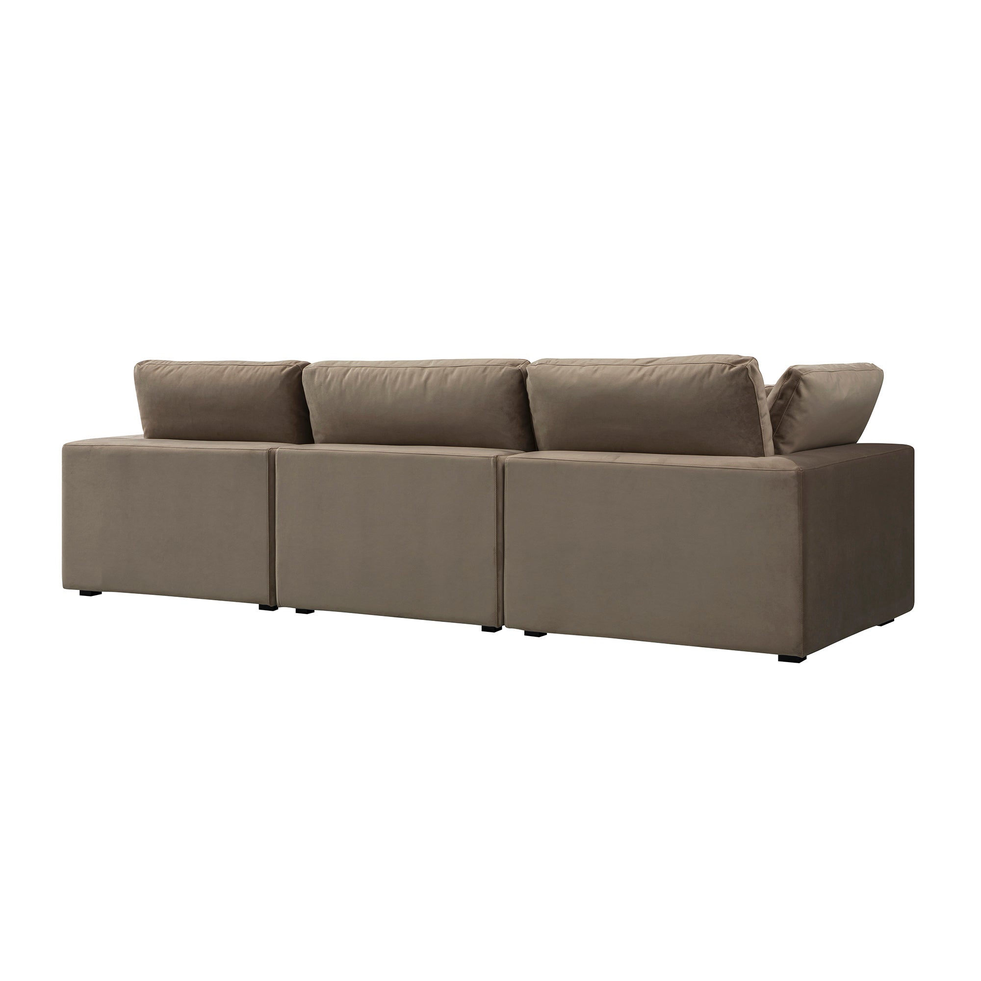 Lutyens Taupe Velvet Modular Sofa, 3-Piece