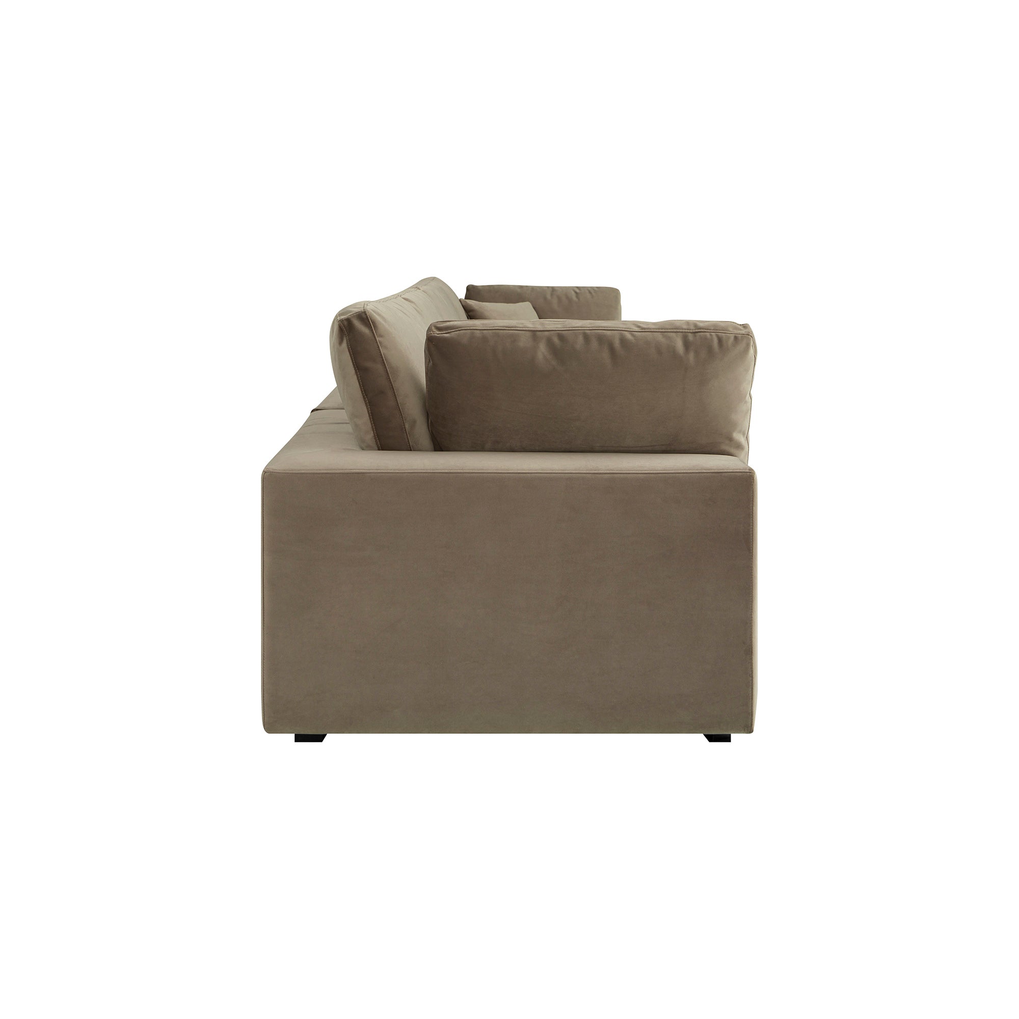 Lutyens Taupe Velvet Modular Sofa, 4-Piece