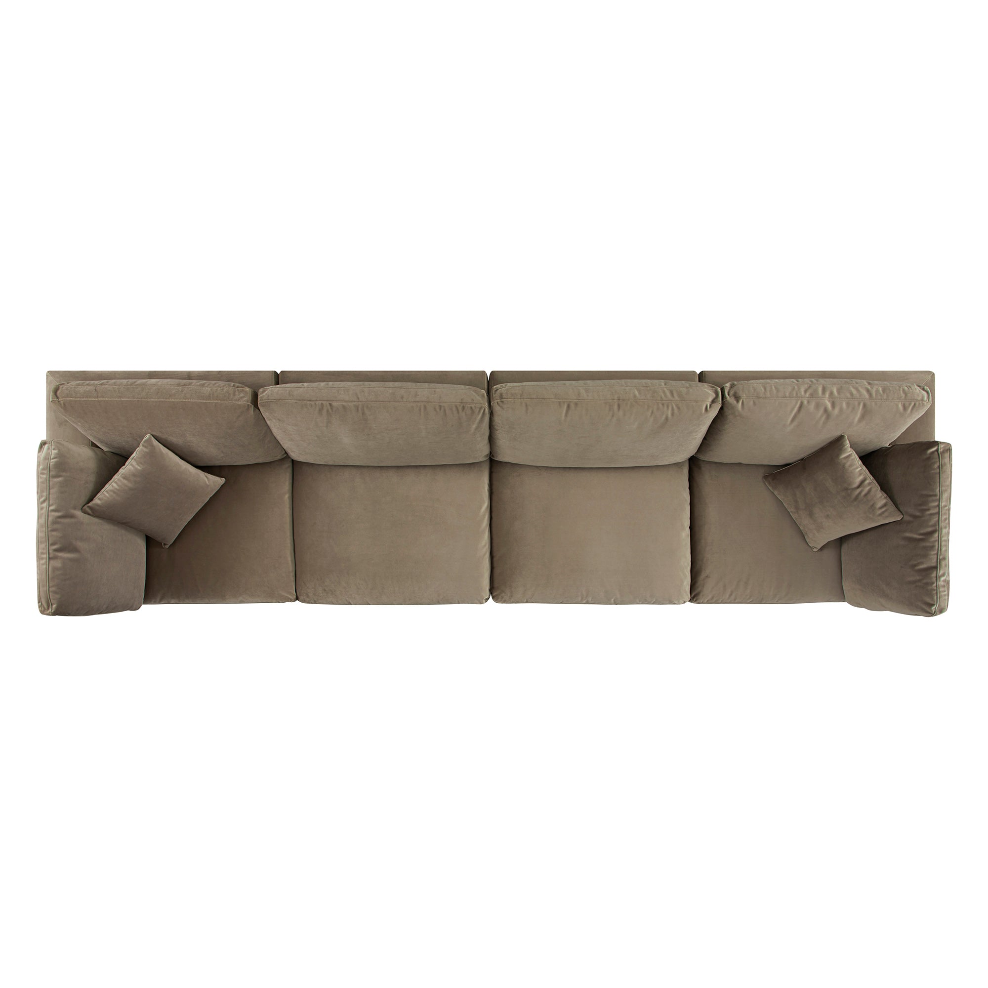 Lutyens Taupe Velvet Modular Sofa, 4-Piece