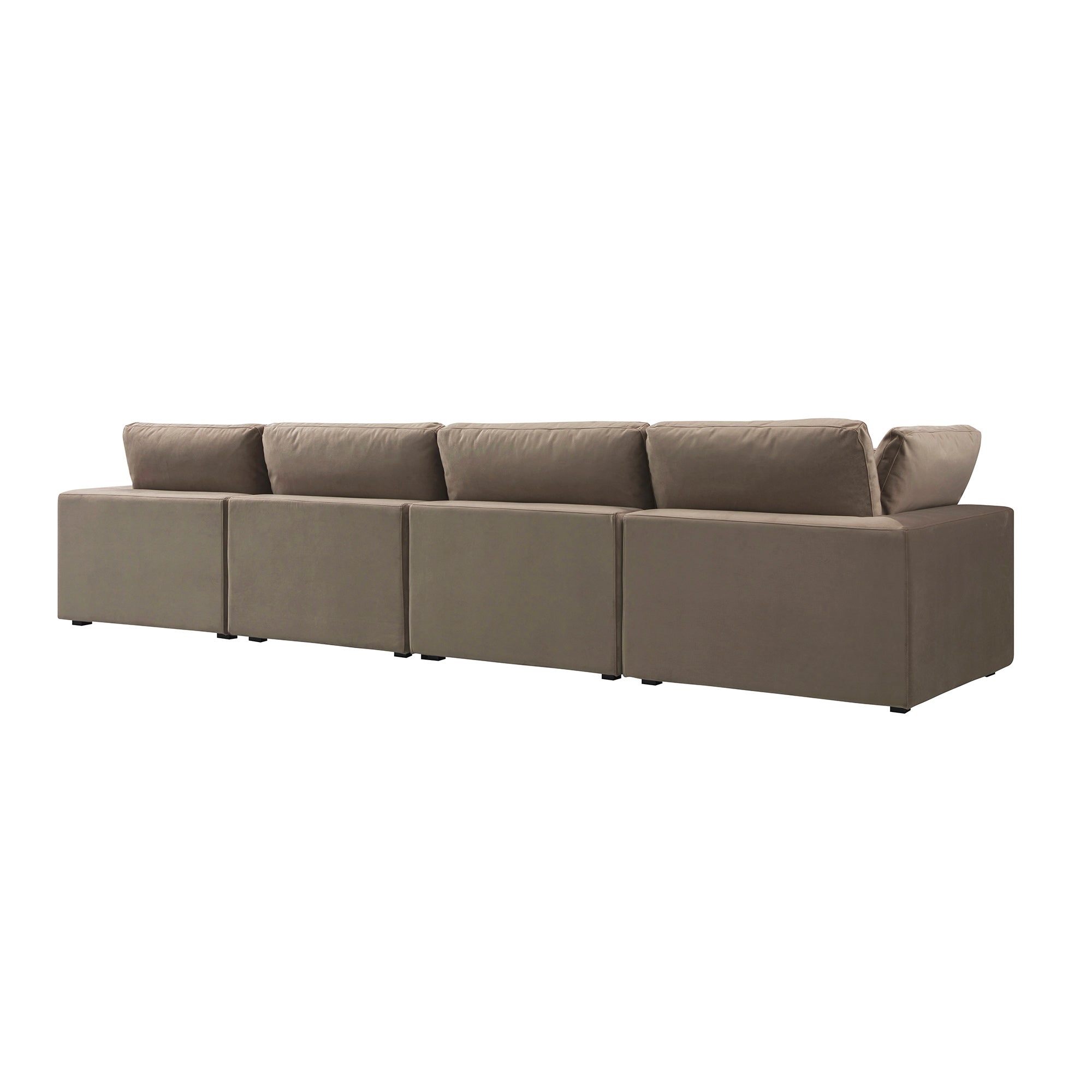 Lutyens Taupe Velvet Modular Sofa, 4-Piece