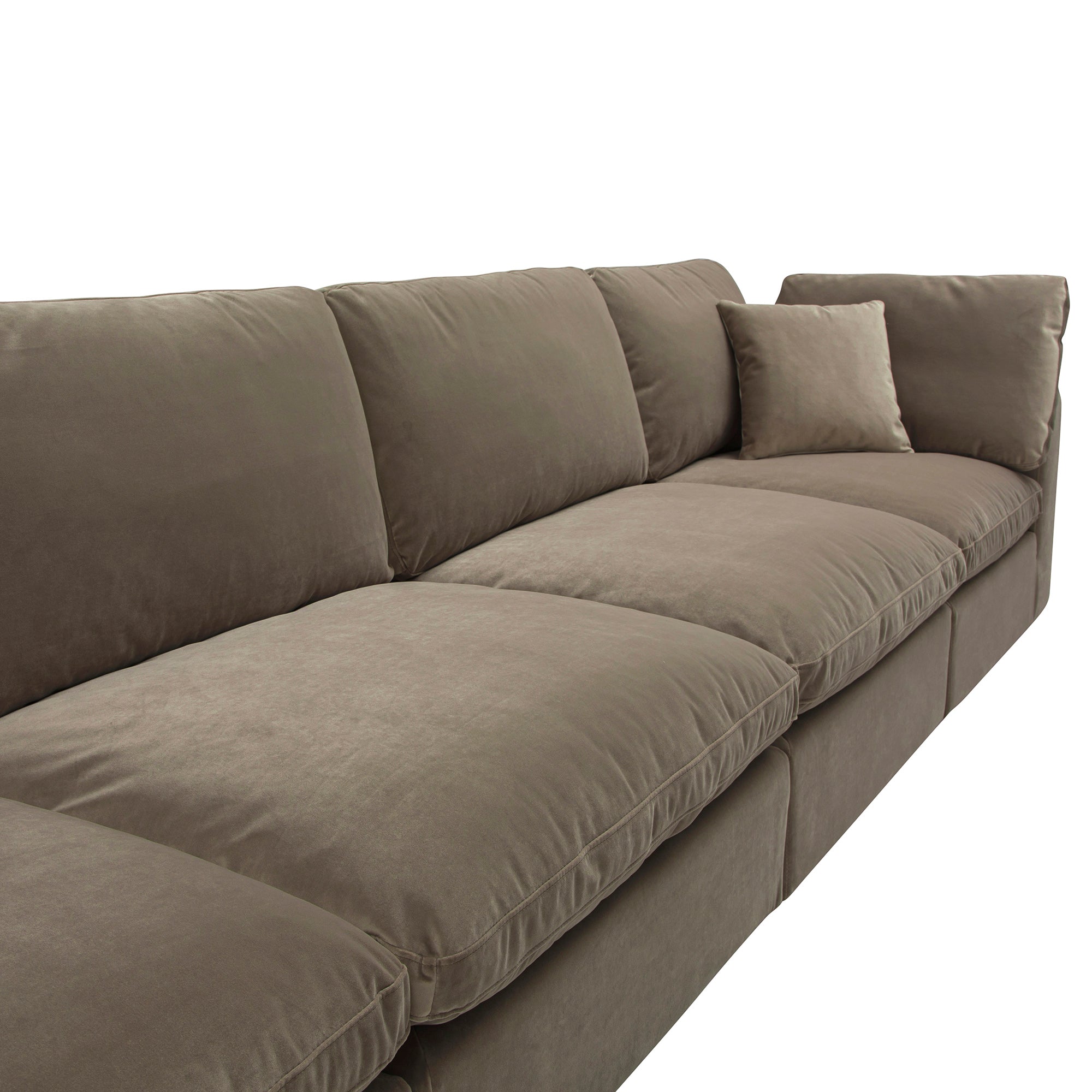 Lutyens Taupe Velvet Modular Sofa, 4-Piece