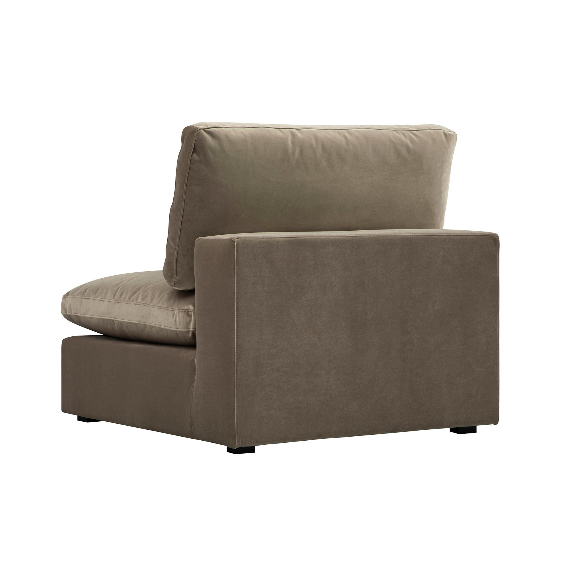 Lutyens Taupe Velvet Modular Sofa, Armless Seat