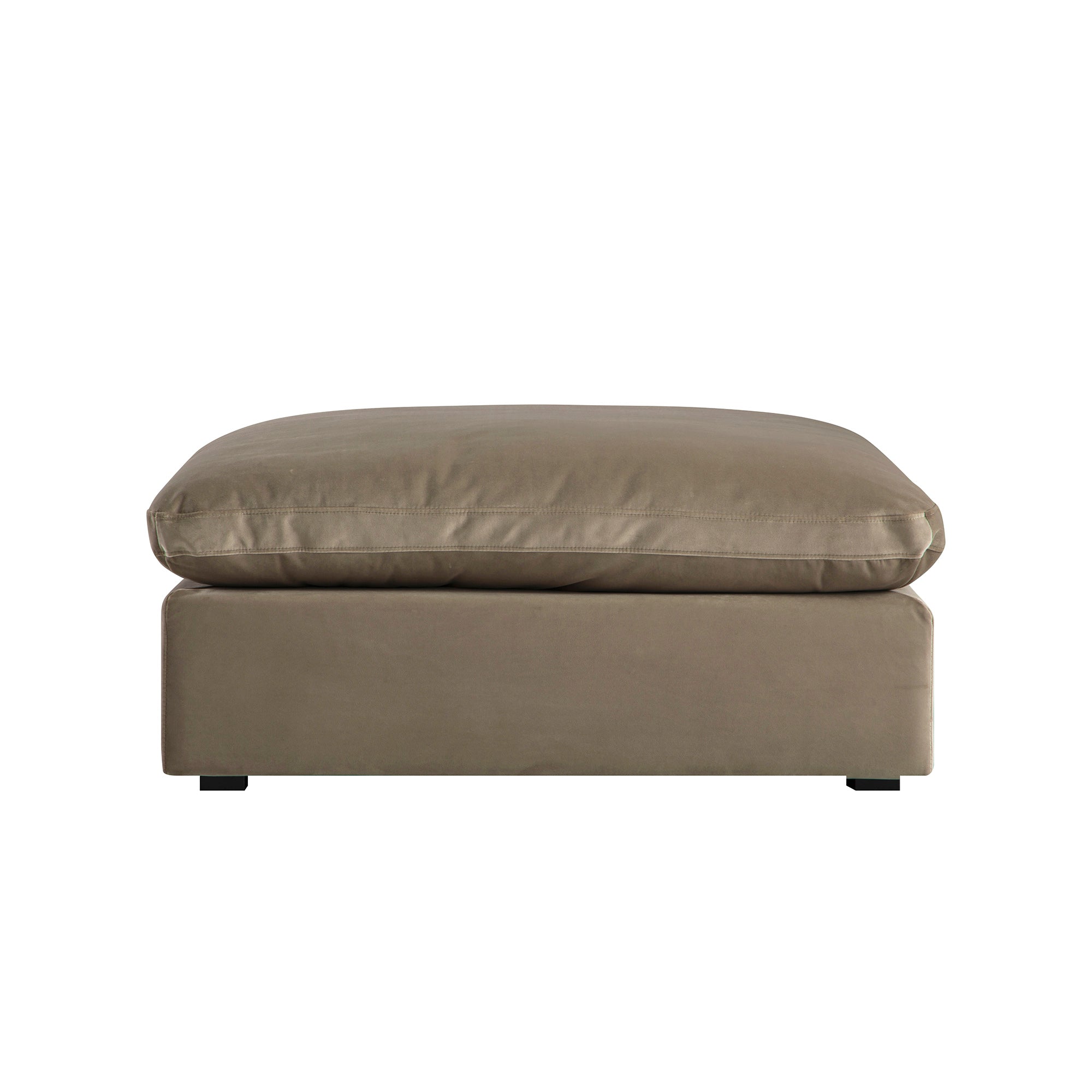 Lutyens Taupe Velvet Modular Sofa, Stool