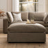 Lutyens Taupe Velvet Modular Sofa, Stool