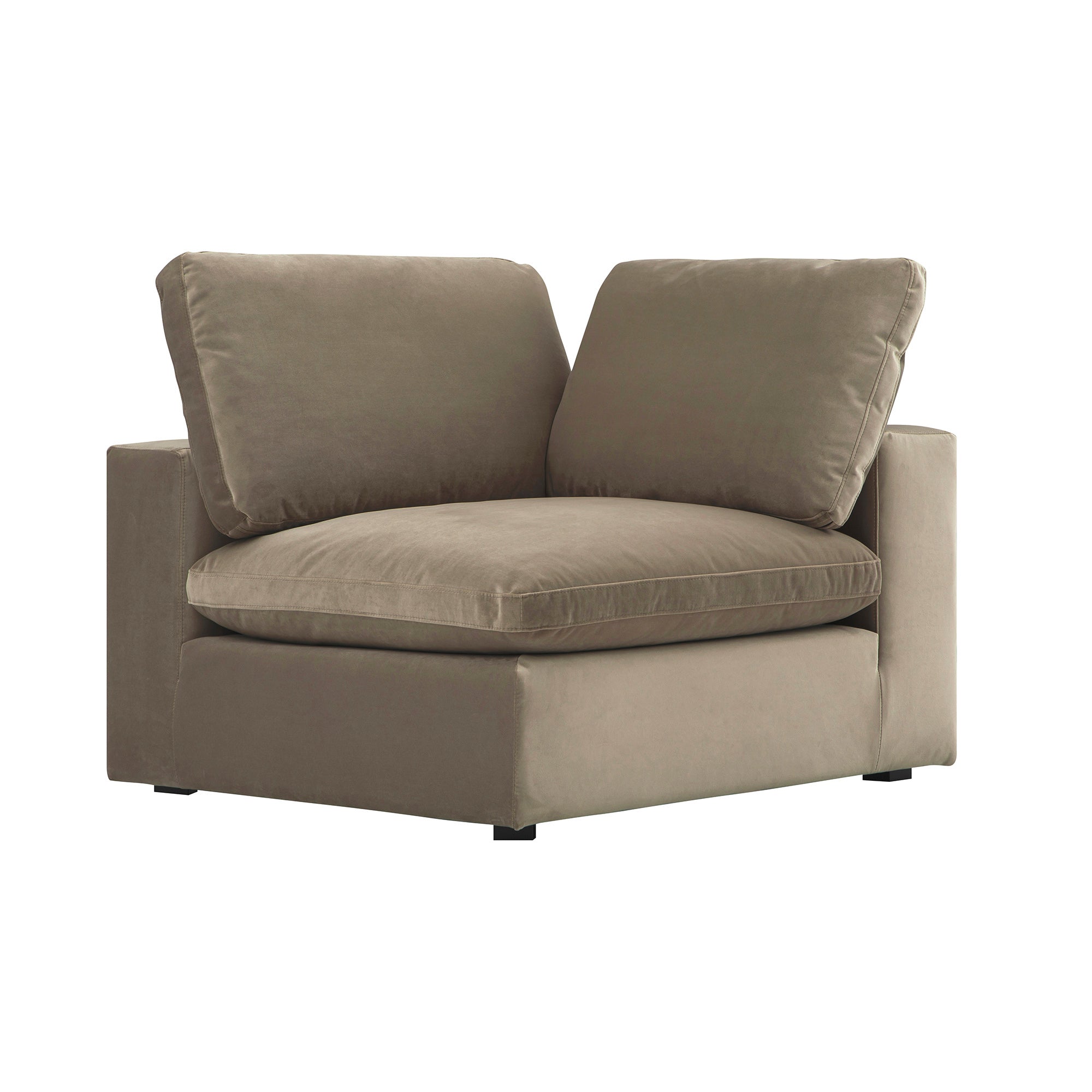 Lutyens Taupe Velvet Modular Sofa, Corner Unit