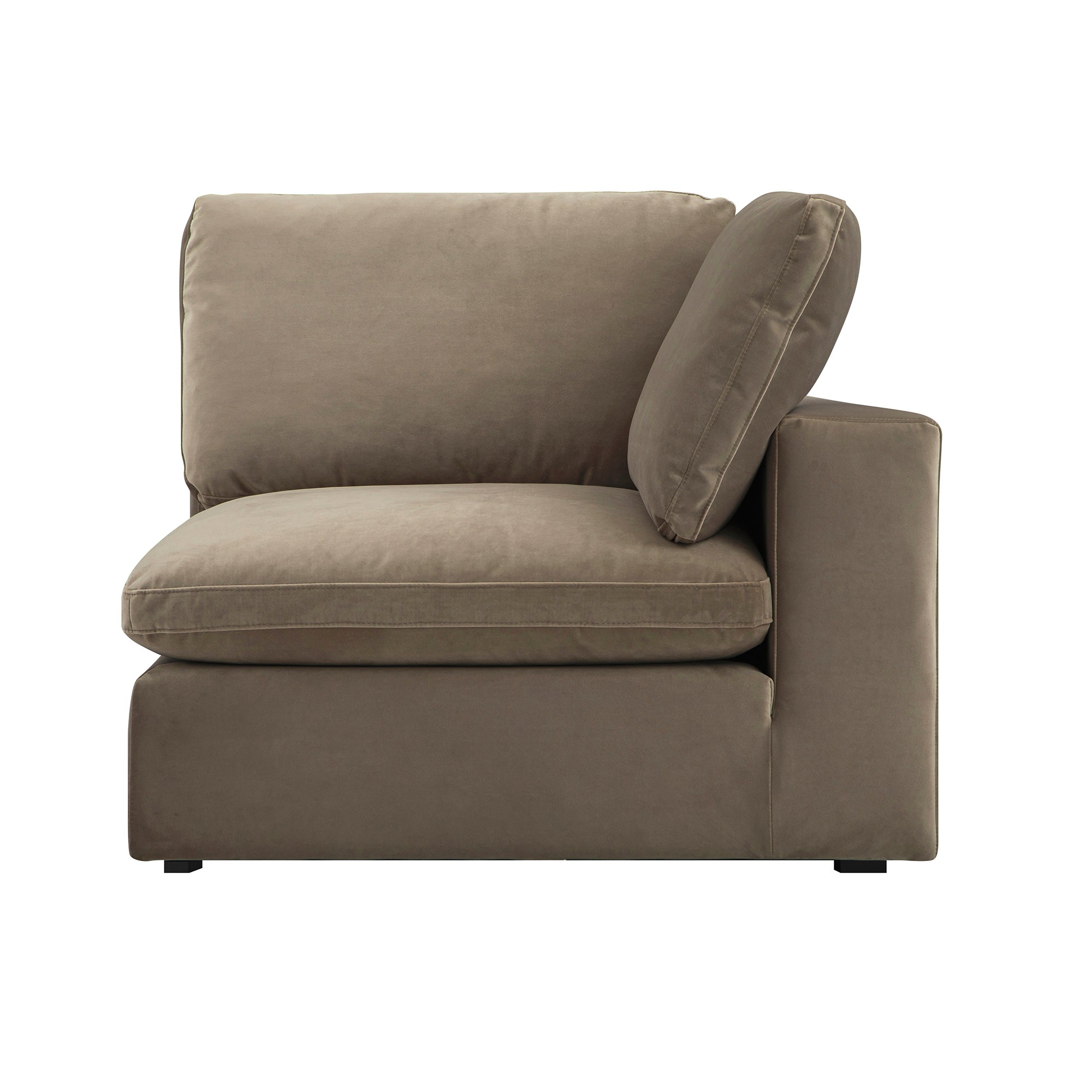 Lutyens Taupe Velvet Modular Sofa, Corner Unit