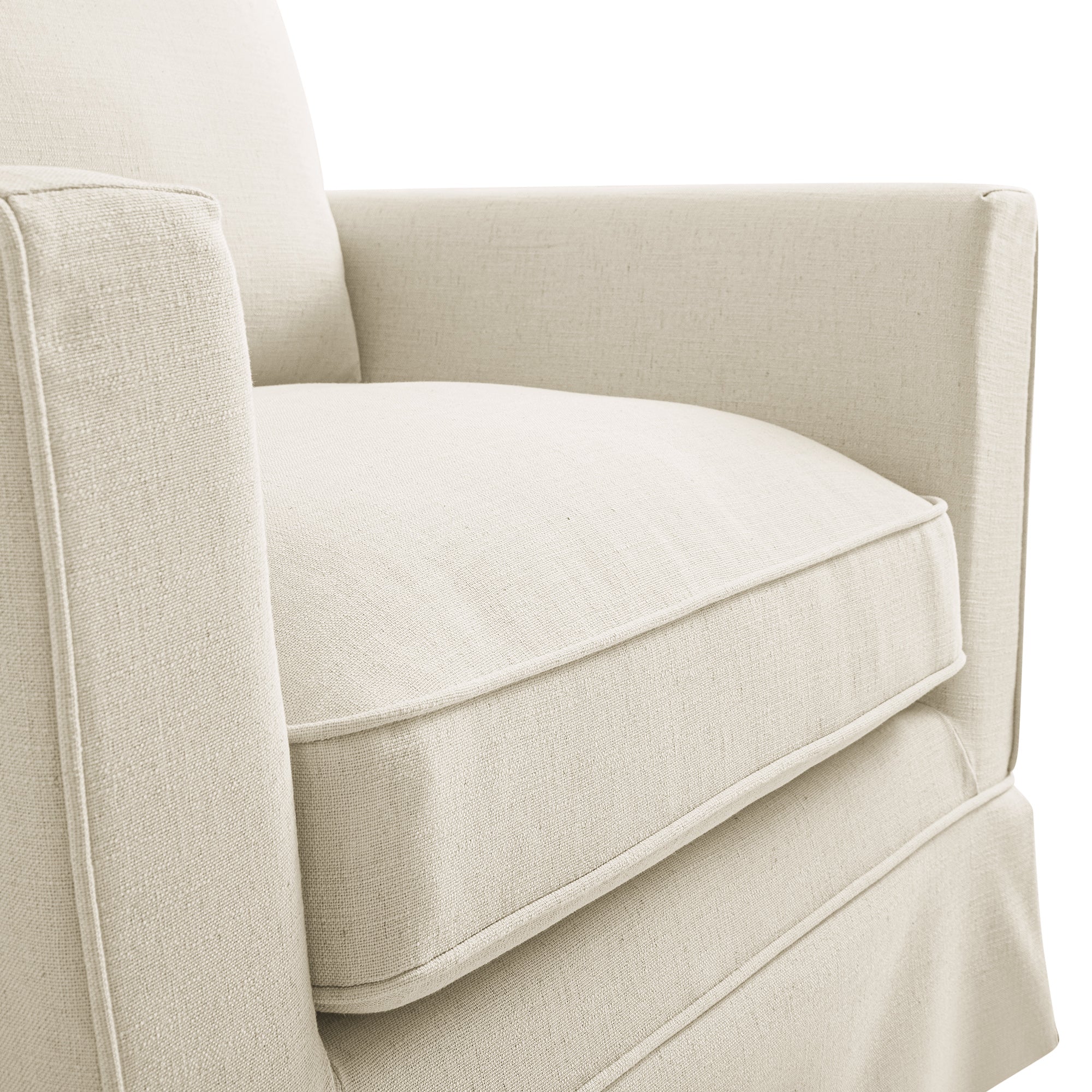 Fitz Skirted Armchair, Oatmeal Linen Blend