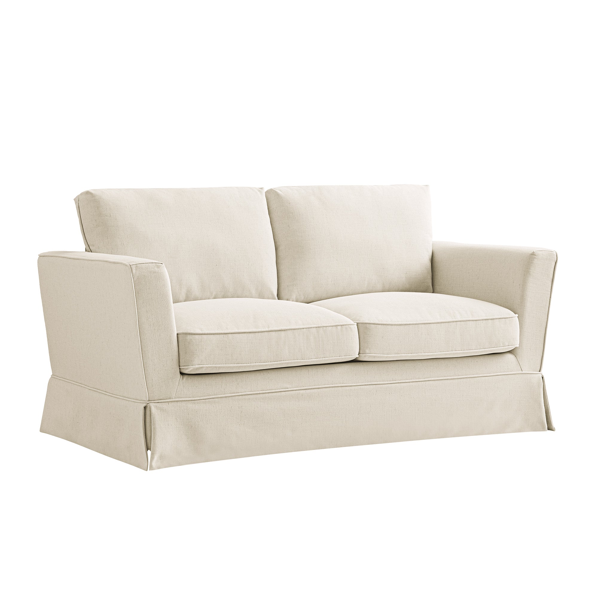 Fitz Skirted 2-Seater Sofa, Oatmeal Linen Blend