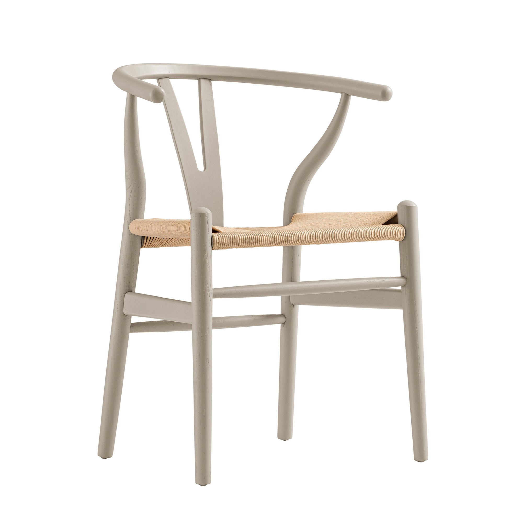 Hansel Wooden Natural Weave Dining Chair, Light Taupe Colour Frame