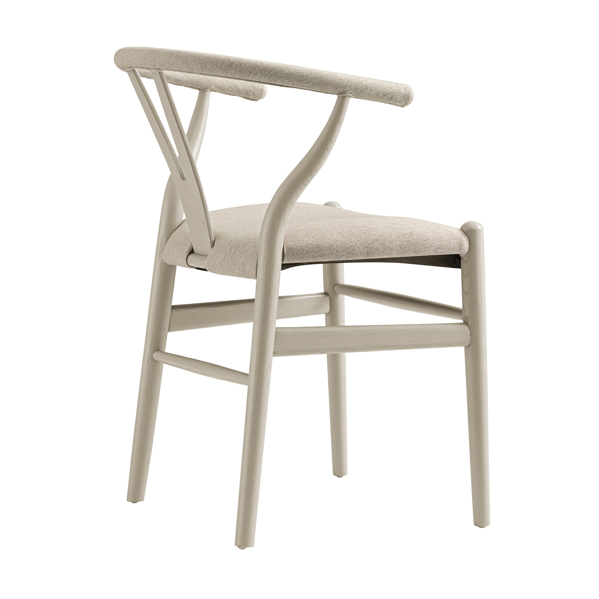 Hansel Upholstered Dining Chair, Taupe Frame with Oatmeal Fabric