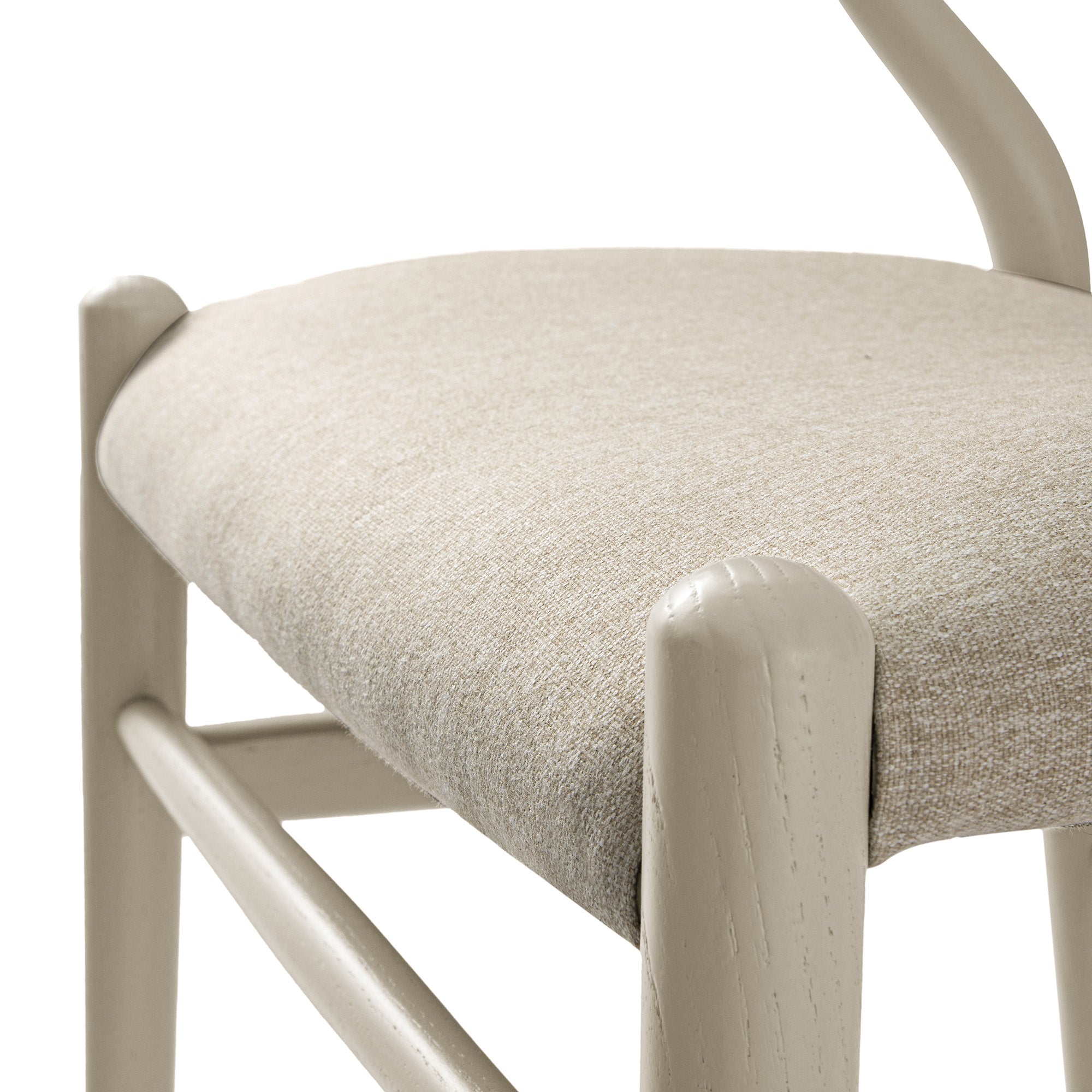 Hansel Upholstered Dining Chair, Taupe Frame with Oatmeal Fabric