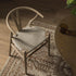 Hansel Wishbone Dining Chair, Weathered Elm Frame with Light Grey Faux Leather Seat