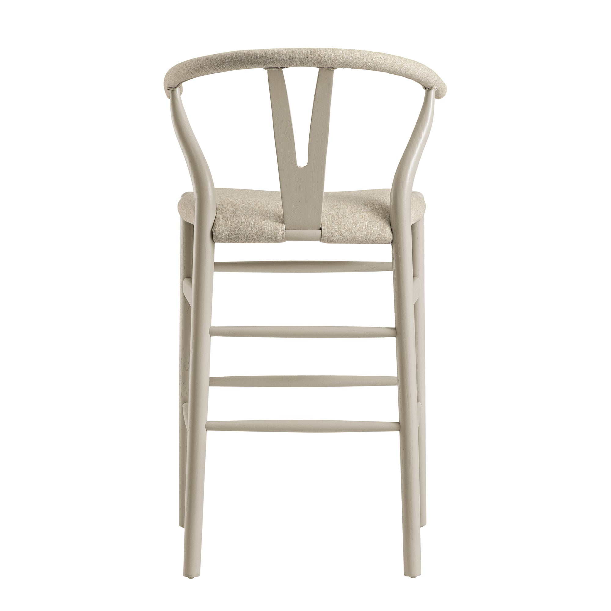 Hansel Counter Stool, Taupe Frame with Oatmeal Fabric Seat