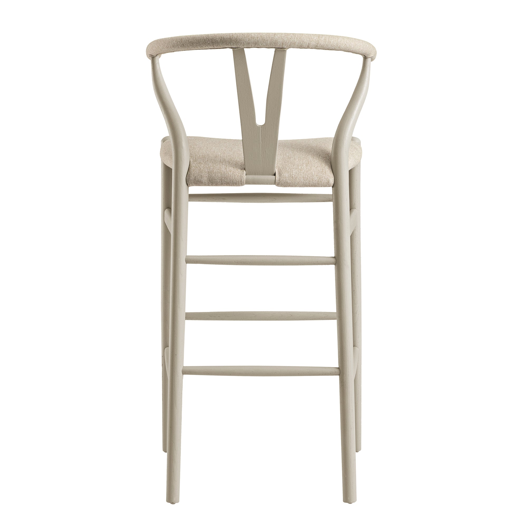 Hansel Bar Stool, Taupe Frame with Oatmeal Fabric Seat