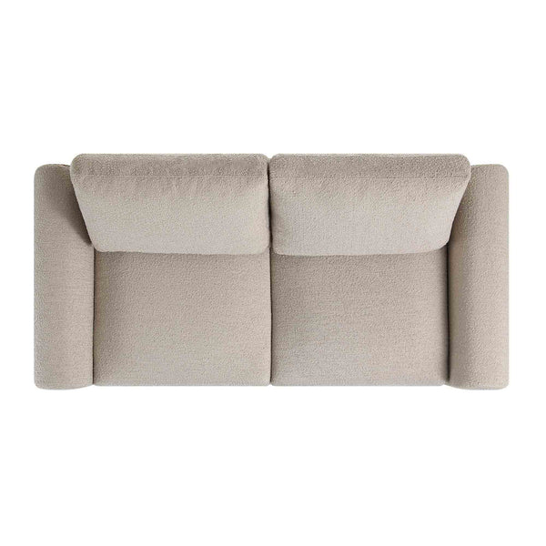 Hampstead Taupe Boucle Curved 2-Seater Sofa | daals