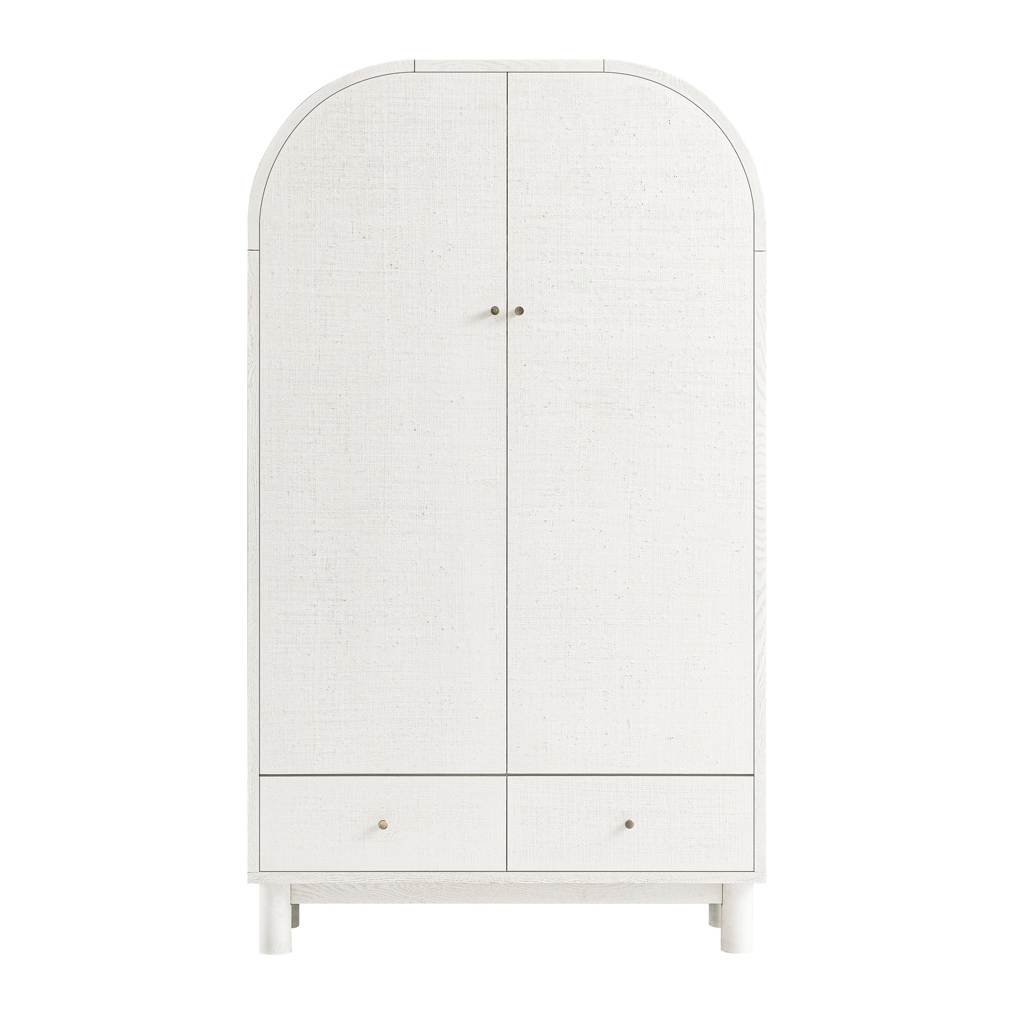 Maude Large Storage Cabinet, Washed White Ash with Raffia