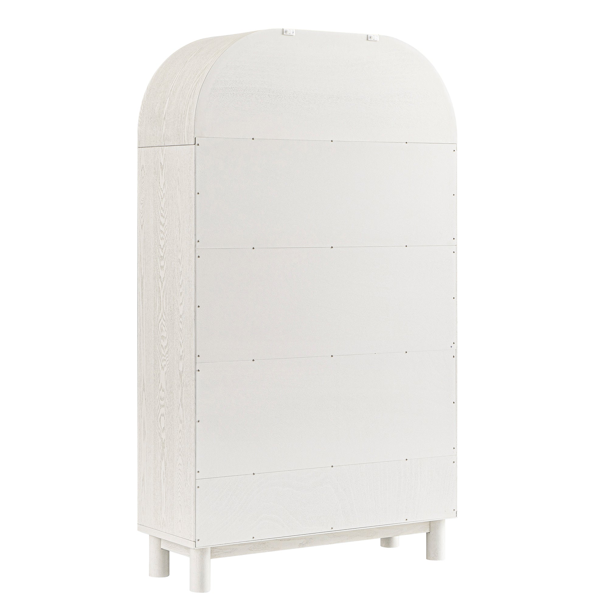 Maude Large Storage Cabinet, Washed White Ash with Raffia